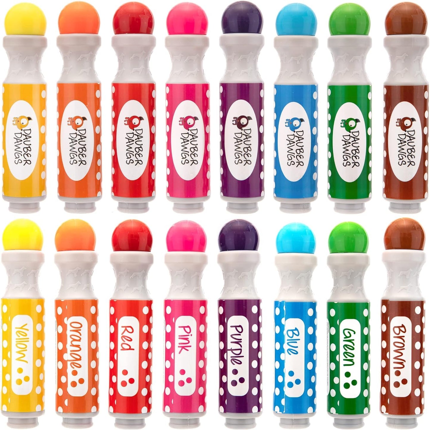 Cameron Frank 16 Washable Dauber Dawgs Dot Markers for Toddlers + Free PDF Activity Books