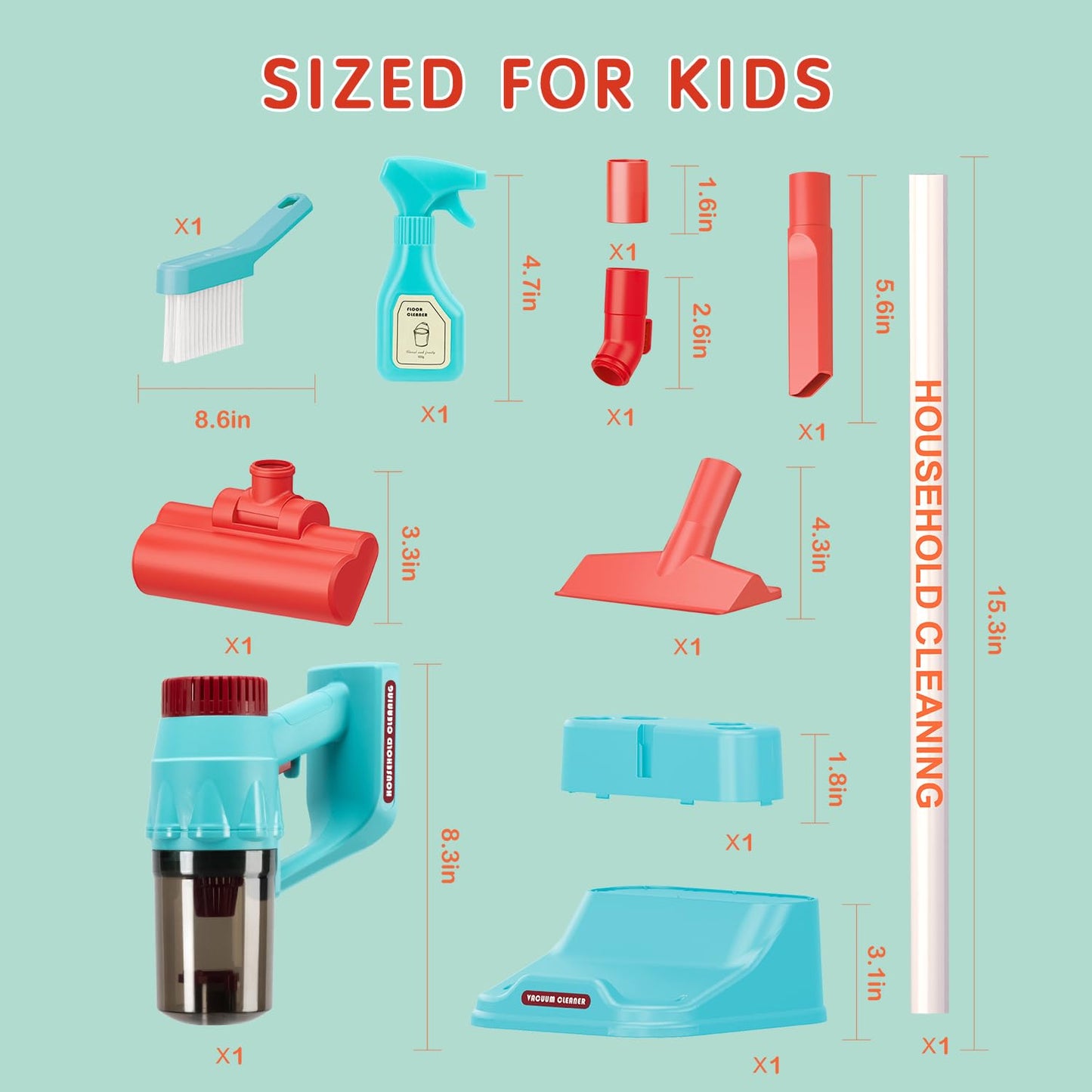 CAPAKIDS Kids Vacuum Cleaning Toy Set – Real Suction, Lights & Sounds