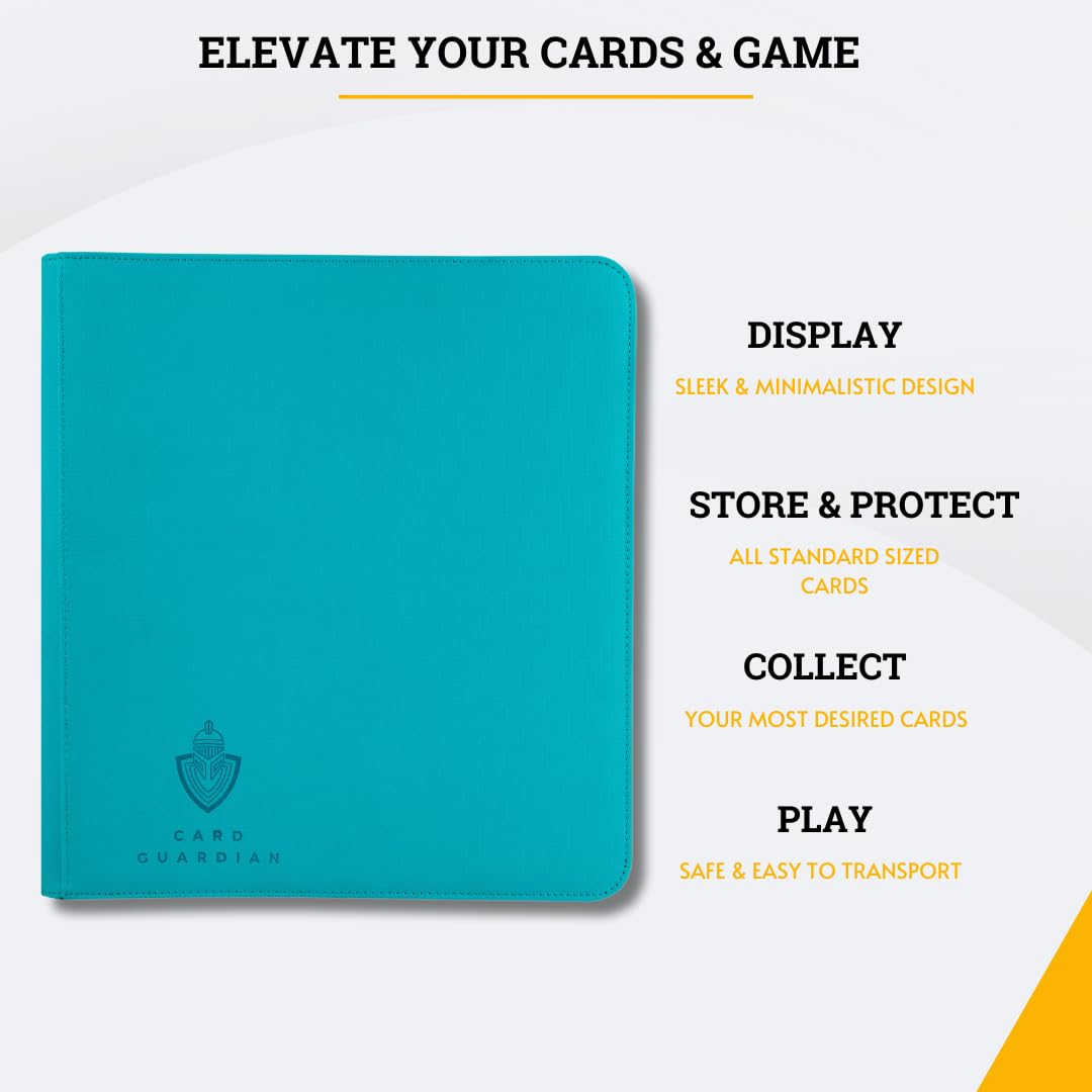 Card Guardian 12-Pocket Zipper Binder for 480 Cards – Teal