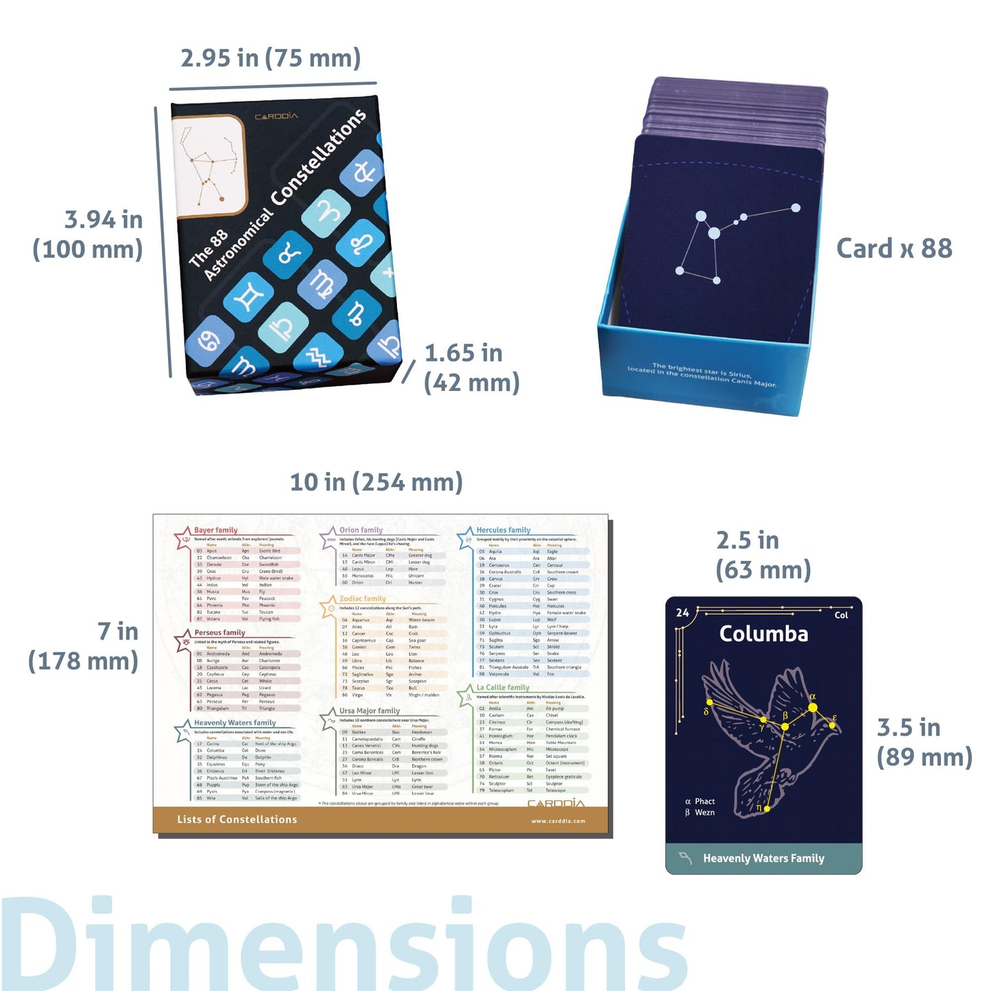 CARDDIA 88 Constellations Flashcards – Educational Astronomy for Students & Educators
