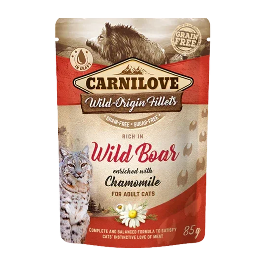 Carnilove Wild Boar with Chamomile Wet Cat Food 85g Pouch