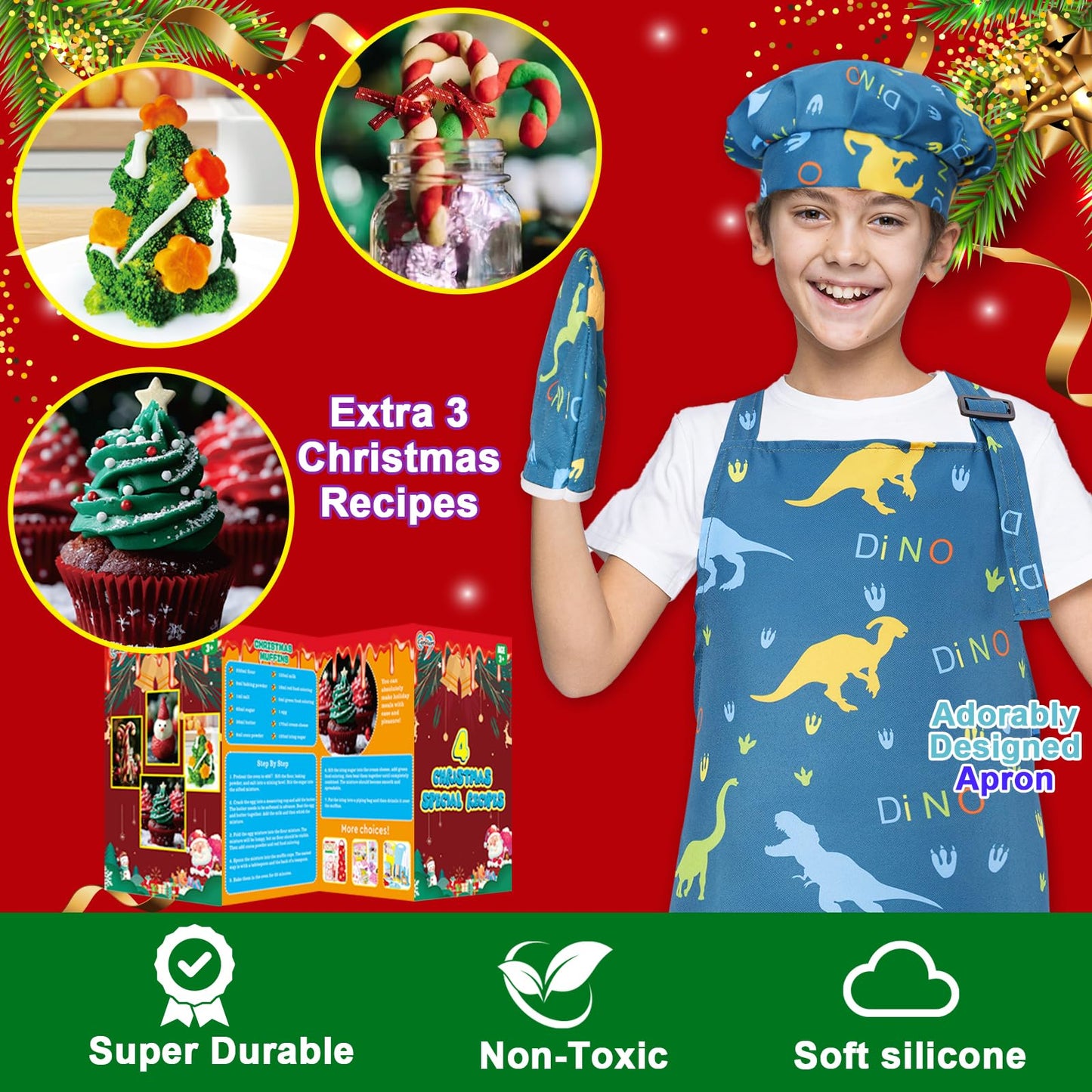 Carolart 42-Piece Kids Cooking Set | Real Knife, Pots & Pans, Apron & Chef Hat