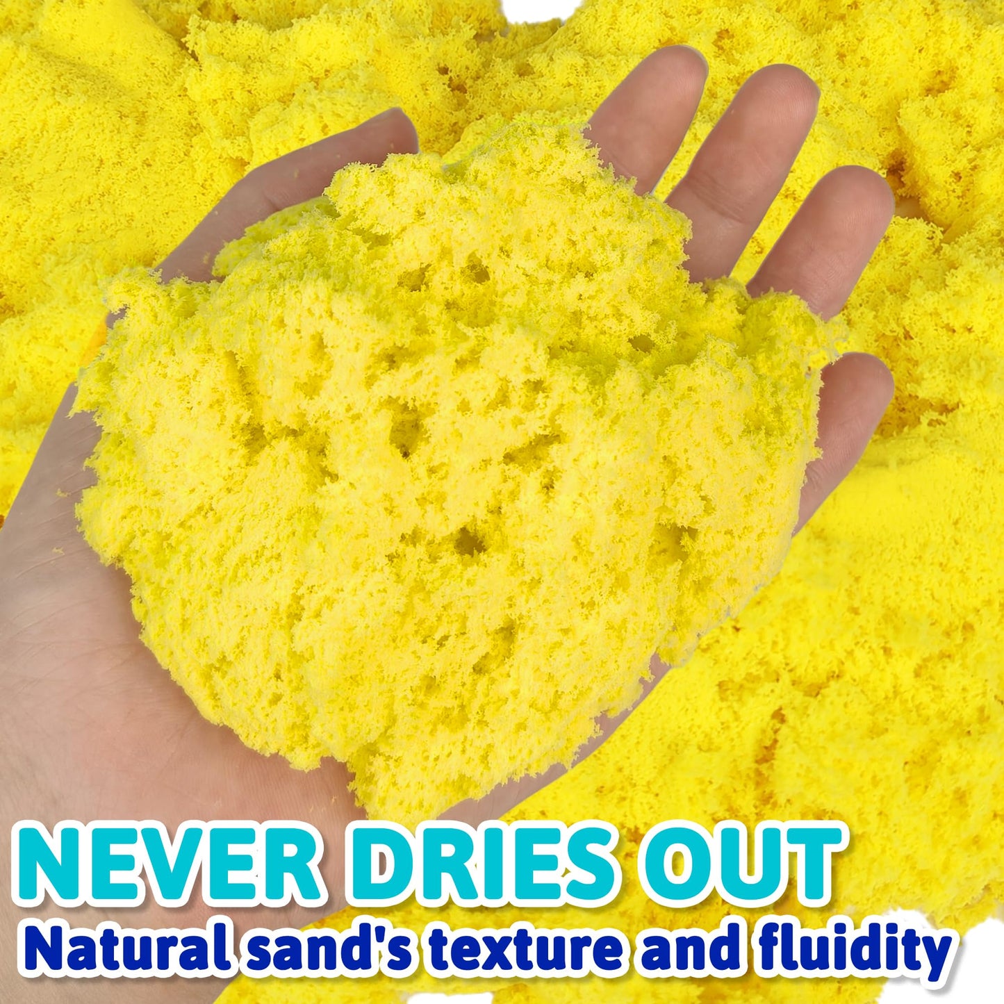 Carolart Colorful Stretchy Sand Kit – 10-Color Sensory Sand for Kids 3+ | Reusable, No-Mess Play
