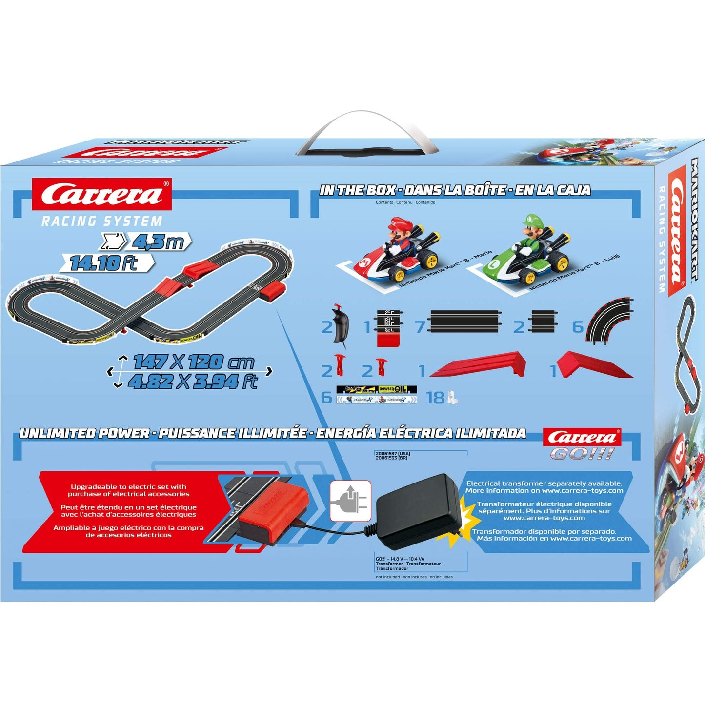 Carrera GO Mario Kart Battery-Operated 1:43 Slot Car Track with Jump Ramp