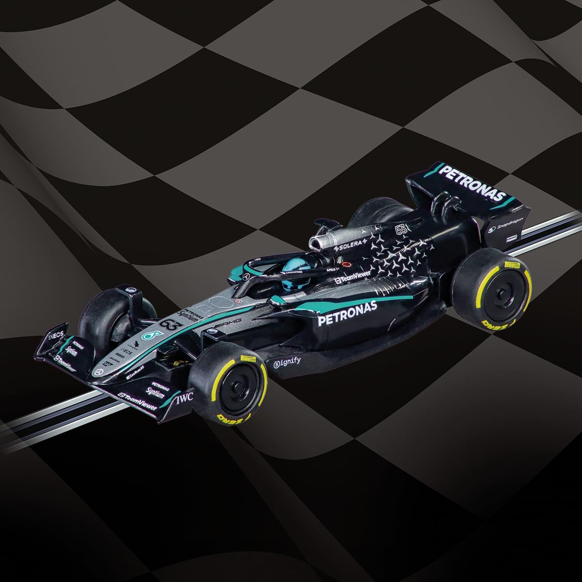 Carrera GO Slot Car 2006283 – Mercedes-AMG F1 W14 E Performance G. Russell, No.63 | 1:43 Scale Analog Vehicle