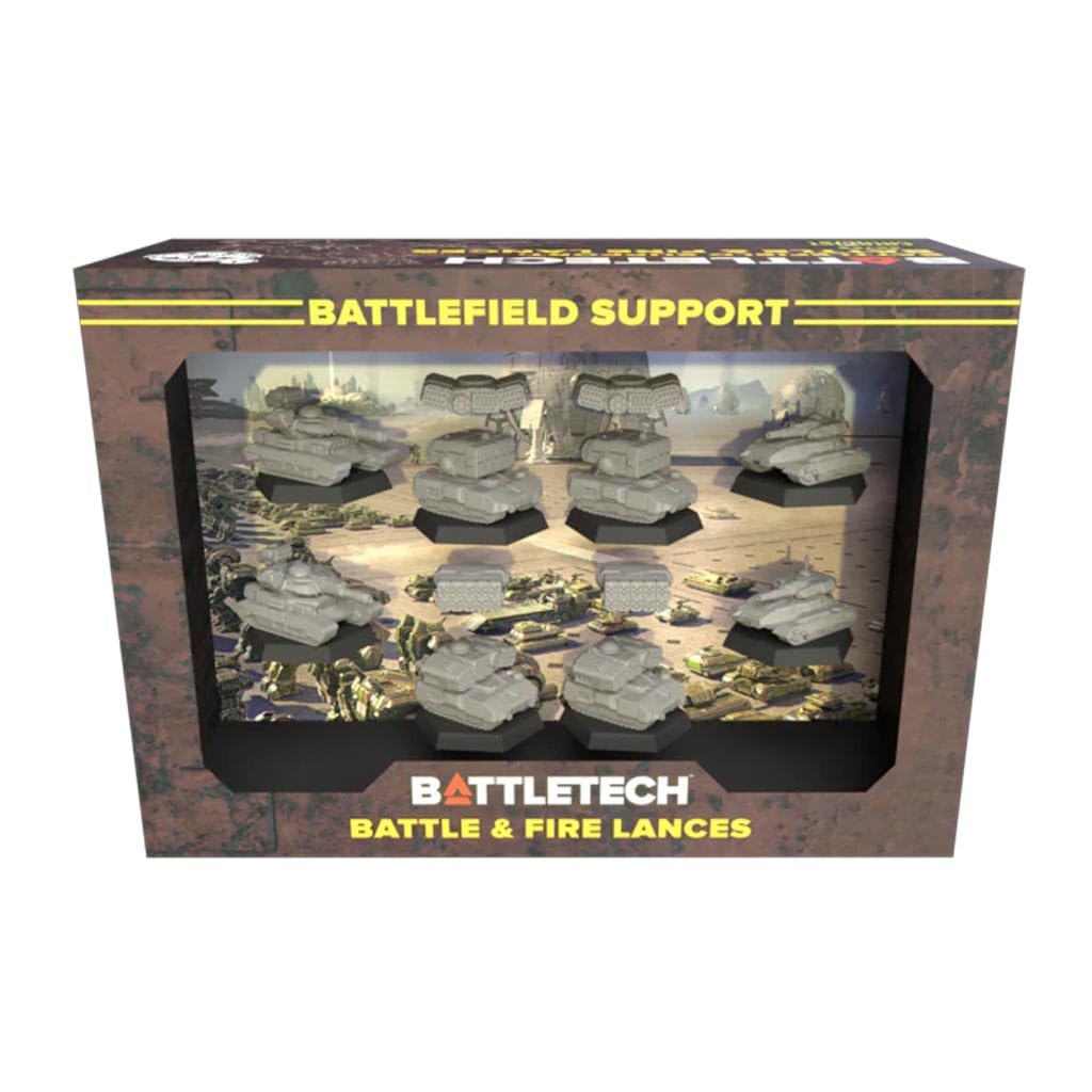 BattleTech Battlefield Support: Battle & Fire — 8 Miniatures + Dry-Erase Cards by Catalyst Game Labs