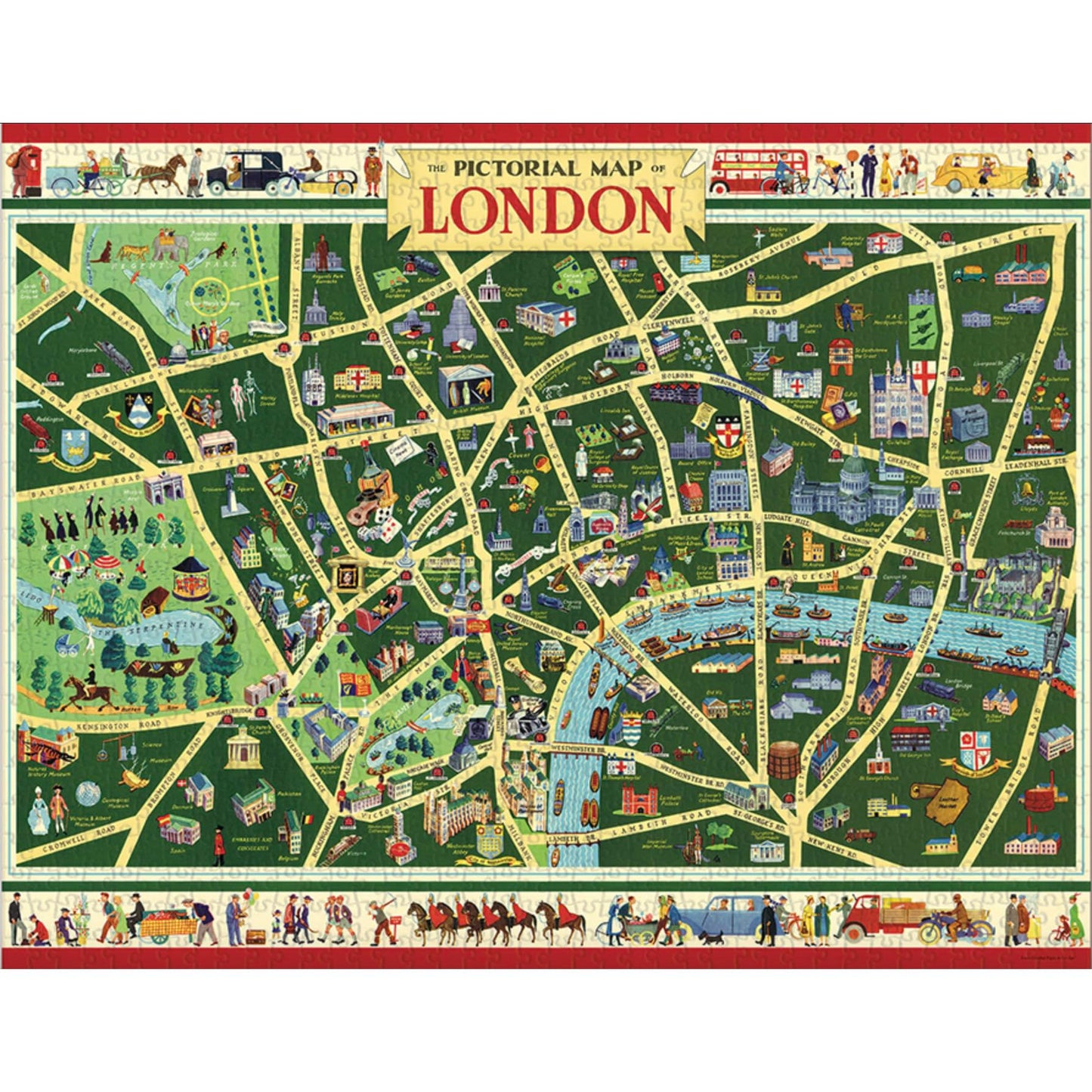 CAVANILLI & CO. Cavallini 1000 Piece Puzzle – Map of London (PZL/LONMAP)