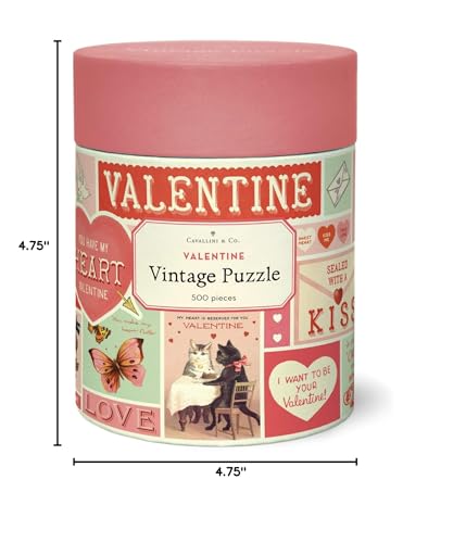 Cavallini & Co. Vintage Valentine 500 Piece Puzzle – 14 x 22 Inches