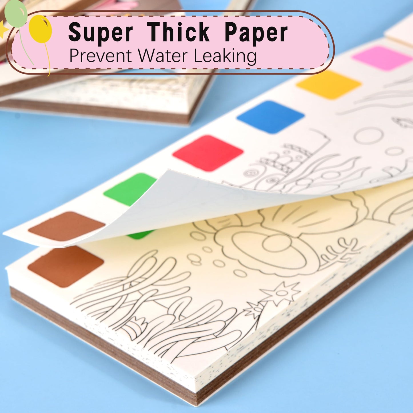Cavnewt 4Pack Mini Paint Pad – Mess-Free Pocket Watercolor Set for Kids