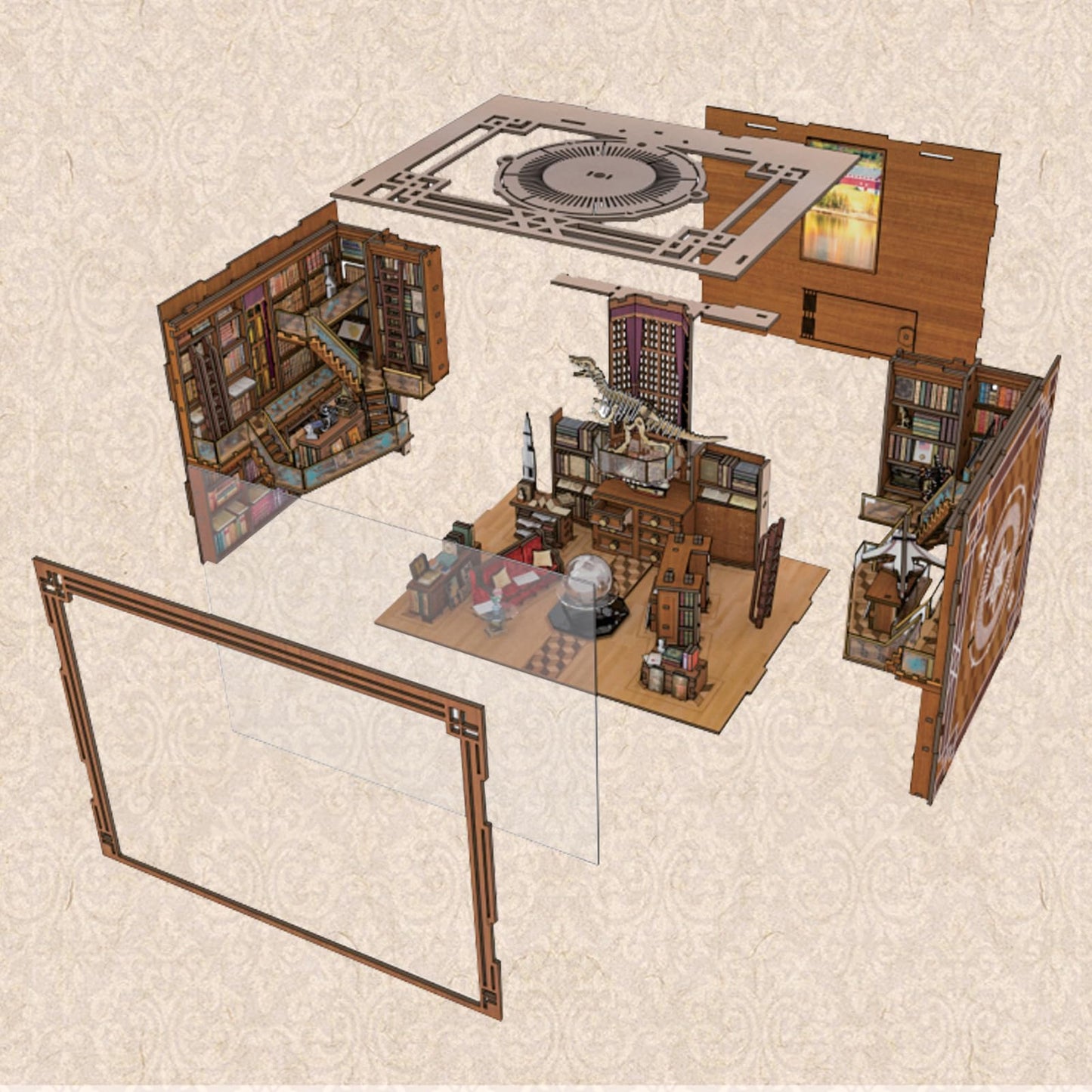 CCCDF DIY Book Nook Kit – 3D Wooden Puzzle with LED Light for Teens & Adults