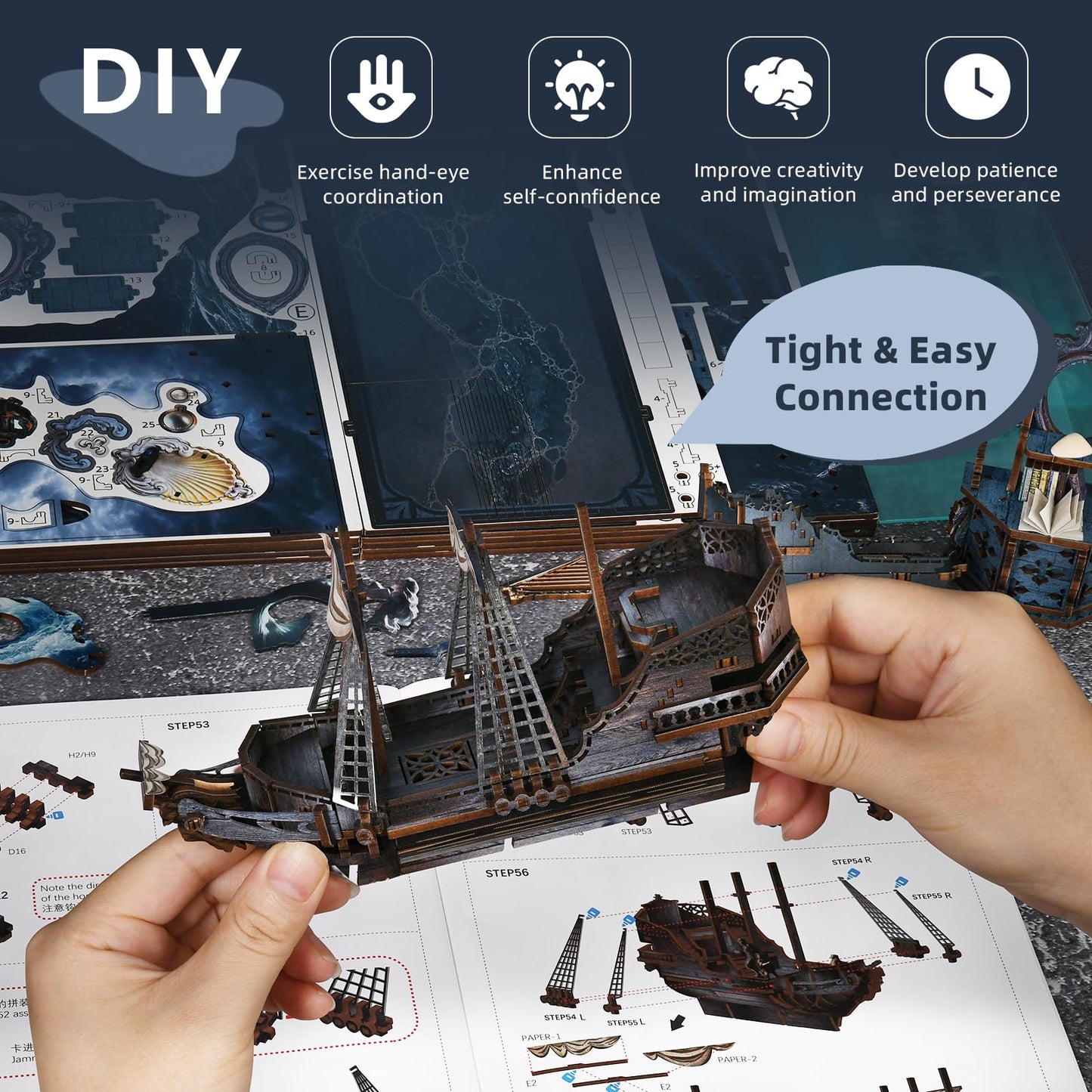 CCCDF Book Nook Kit: Song of The Sirens – DIY 3D Wooden Booknook for Adults