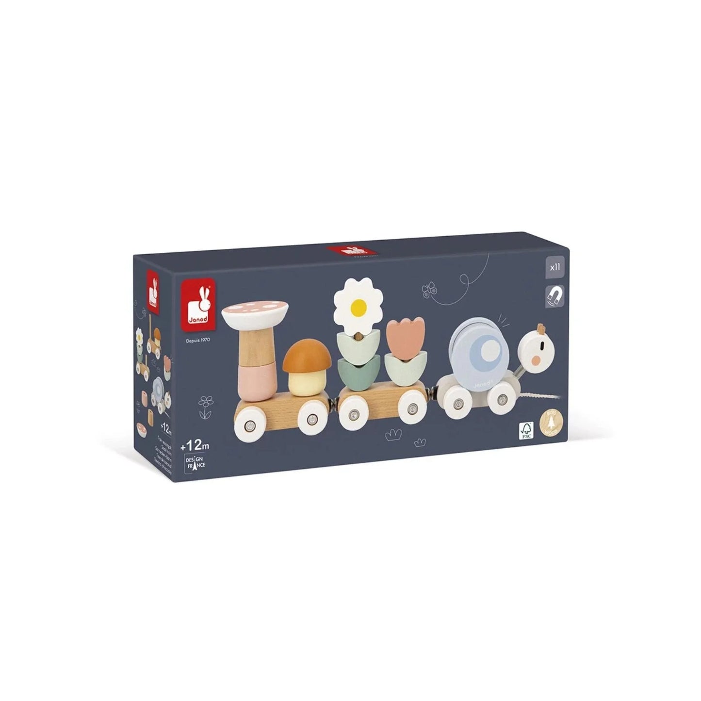Janod Sweet Cocoon Snail Train