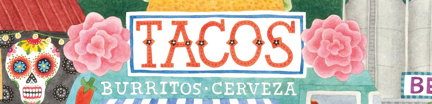 Ceaco Food Trucks Taco Truck 500 Piece Jigsaw Puzzle – Vibrant Fiesta Scene for Adults & Teens