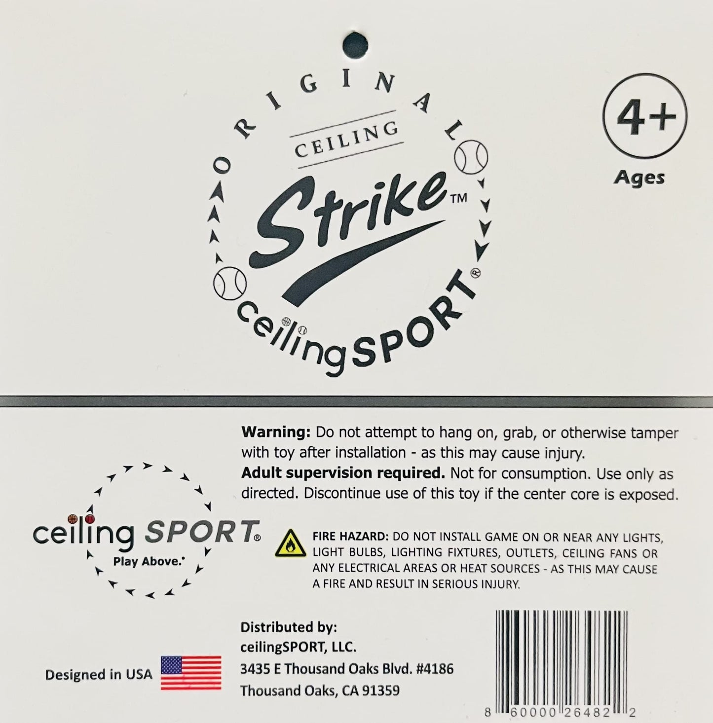 Ceiling Strike Indoor Ceiling Baseball Toy Set by CEILING SPORT – Soft Backboard, Net, Mitt & Plush Balls (Gift Set)