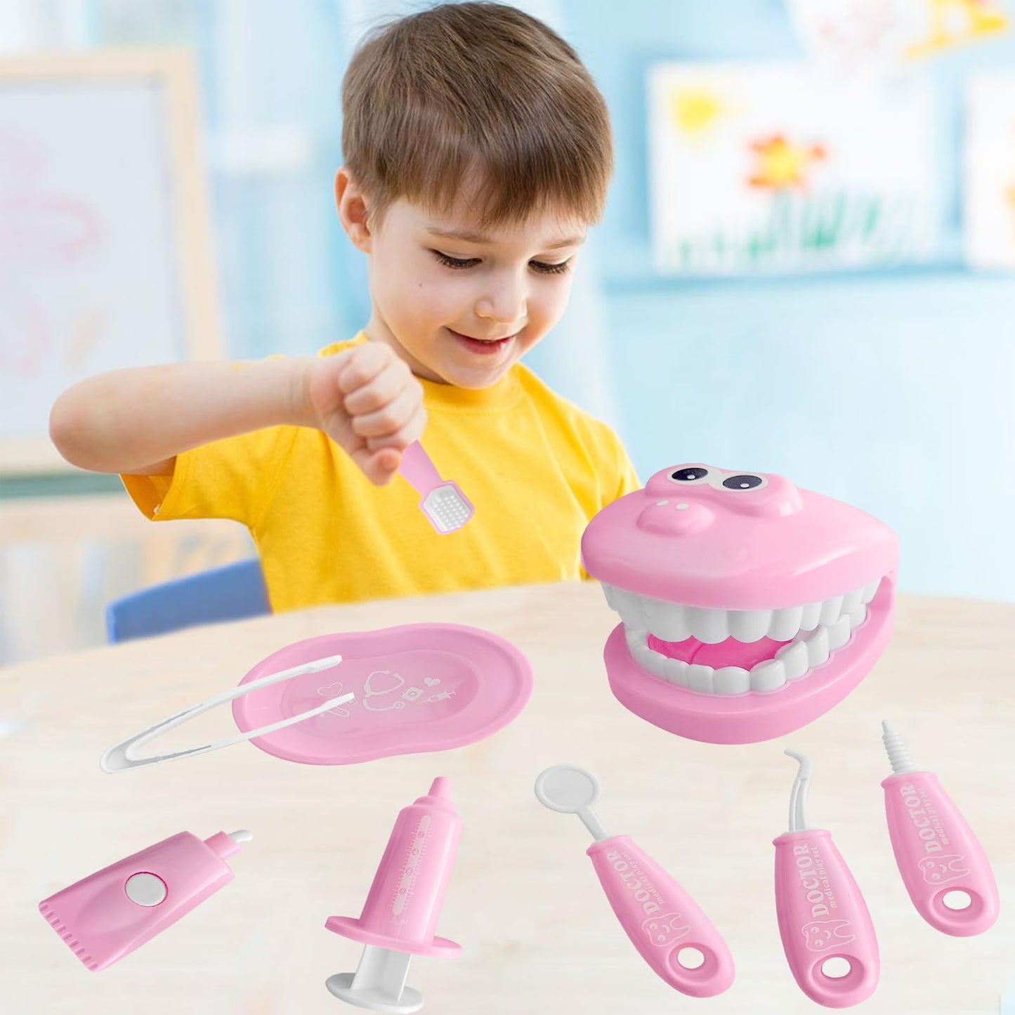 Ceonam 9-Piece Dental Pretend Play Set for Kids | Educational Dentist Kit