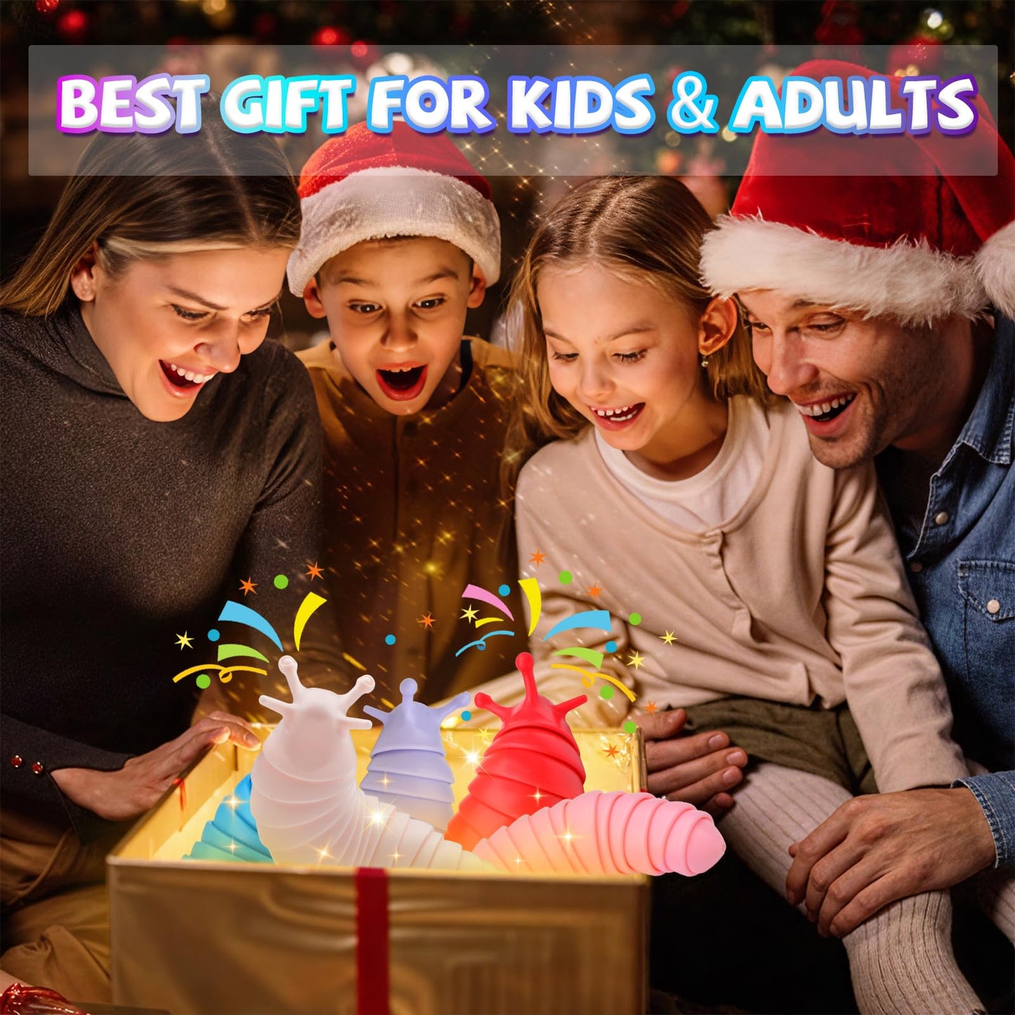 Cevioce Sensory Slug Toy – Valentines Day Gifts for Kids & Adults | Fidget Stress Relief Toy