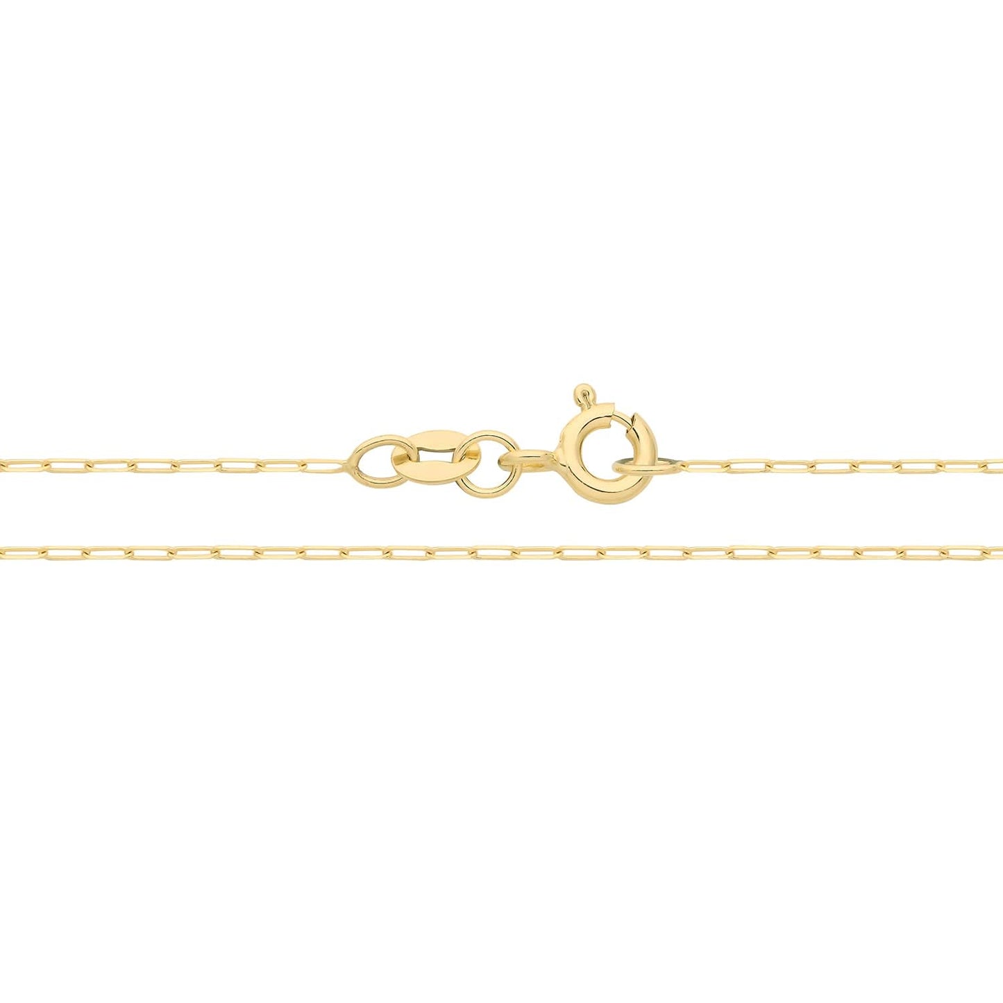 9ct Yellow Gold Paperclip Chain Necklace CH567