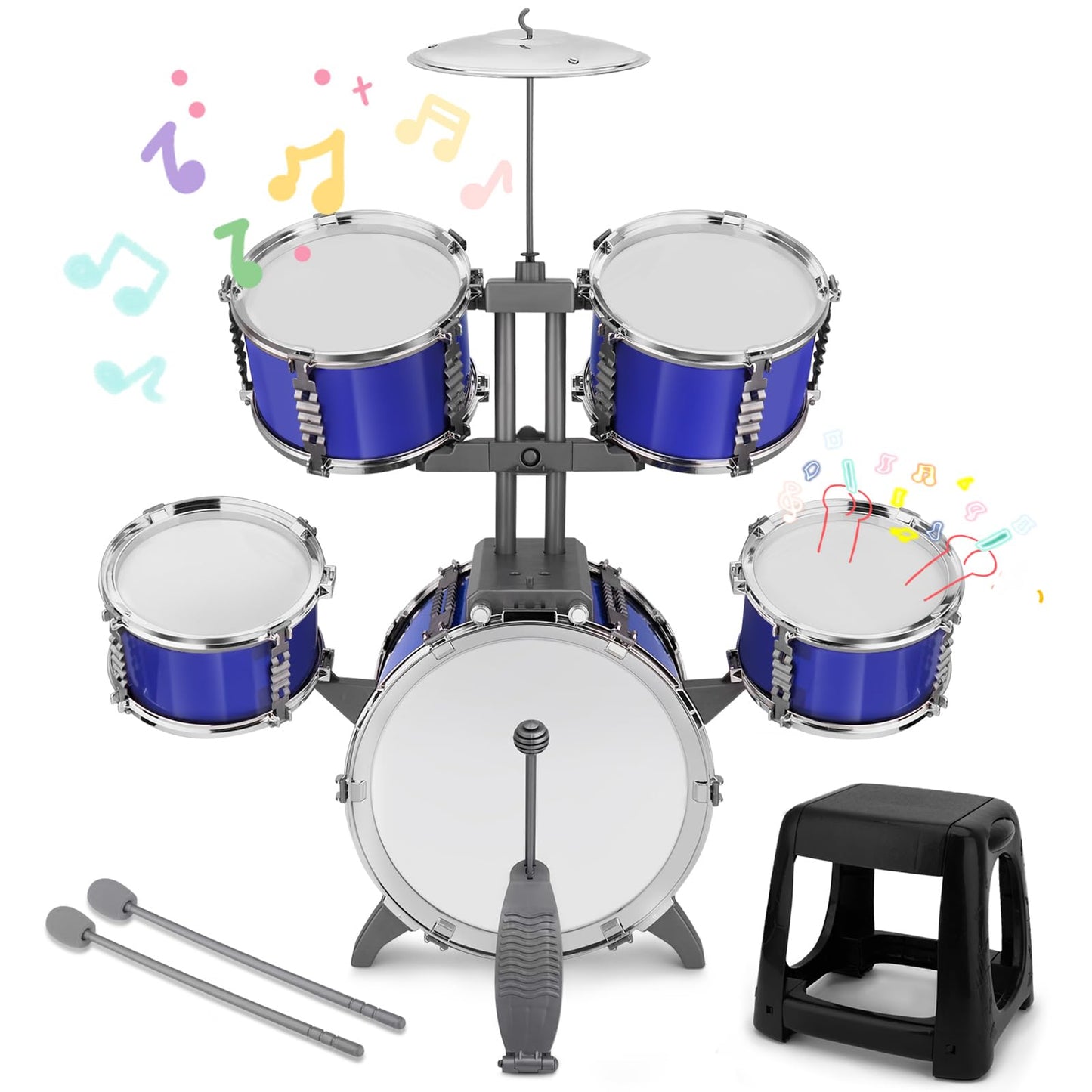 CHADRIGIVS Upgraded Kids Drum Set for Toddlers – Plastic Jazz Drum Kit (Ages 3–6)