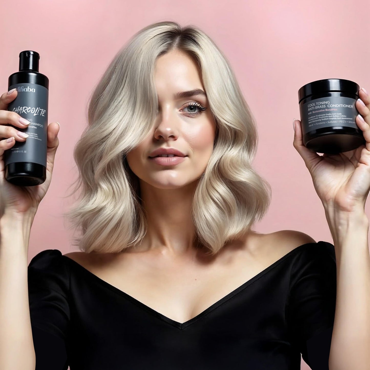 Charcolite Blonde Conditioner with Restorative BondPlex – Anti-Brass Cool Tone for Color-Treated Hair 8.5 fl oz