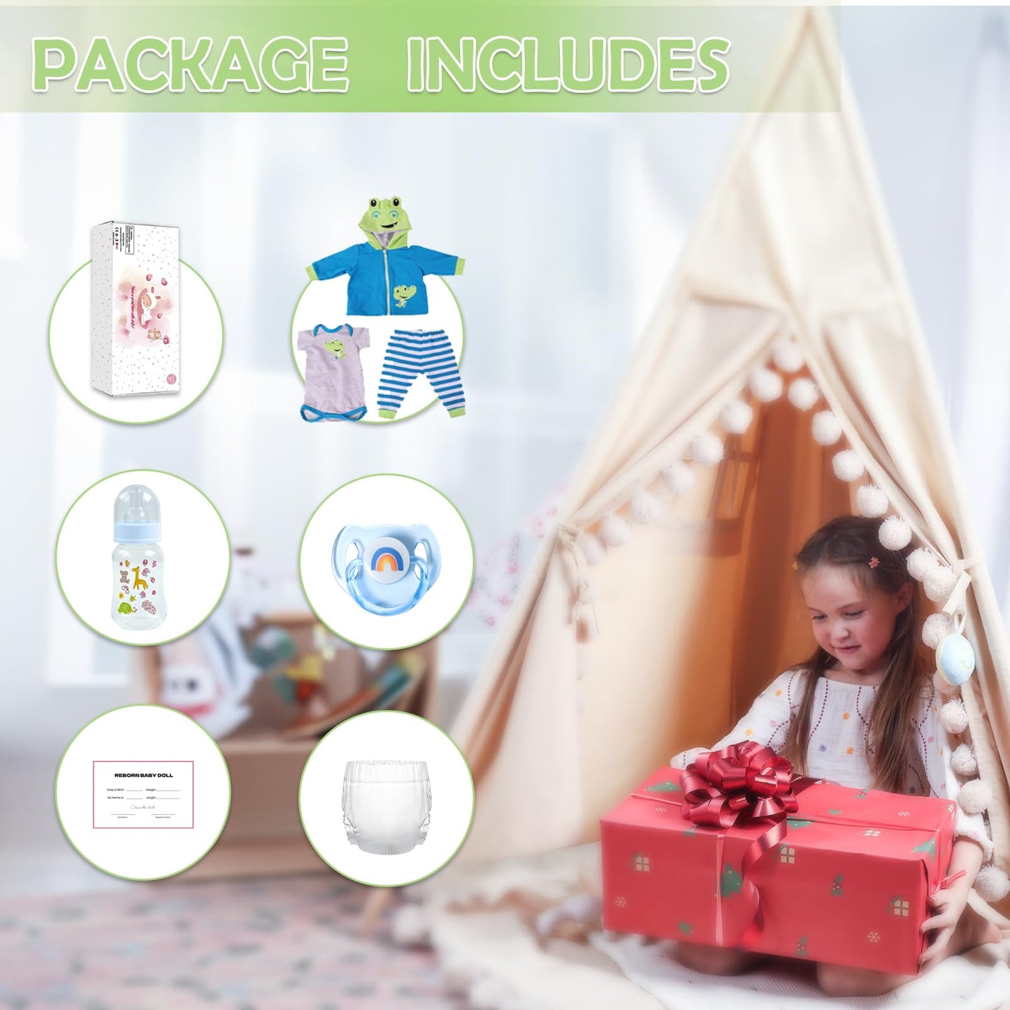 CHAREX Lifelike Reborn Baby Doll Boy — 18-Inch Soft Body Realistic Toddler Toy with Accessories