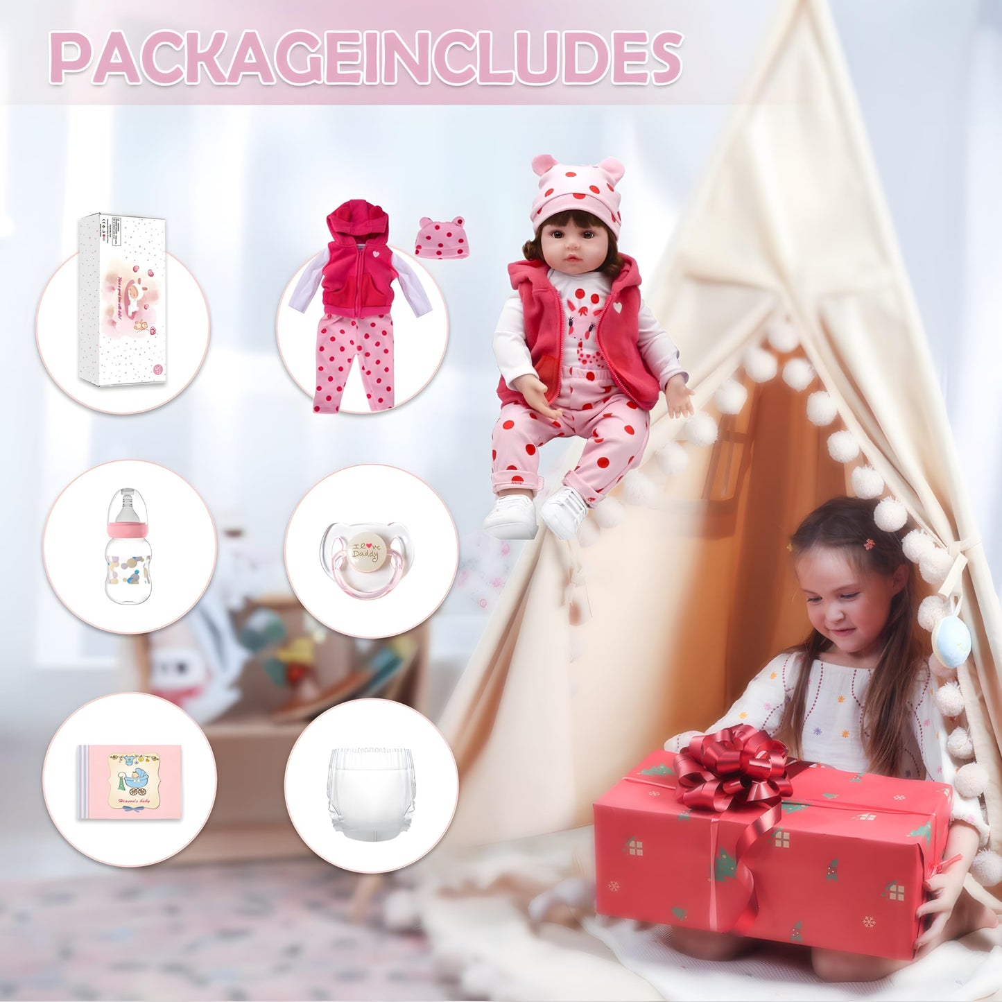 CHAREX Realistic Baby Doll - 18-Inch Reborn Girl with Full Accessories