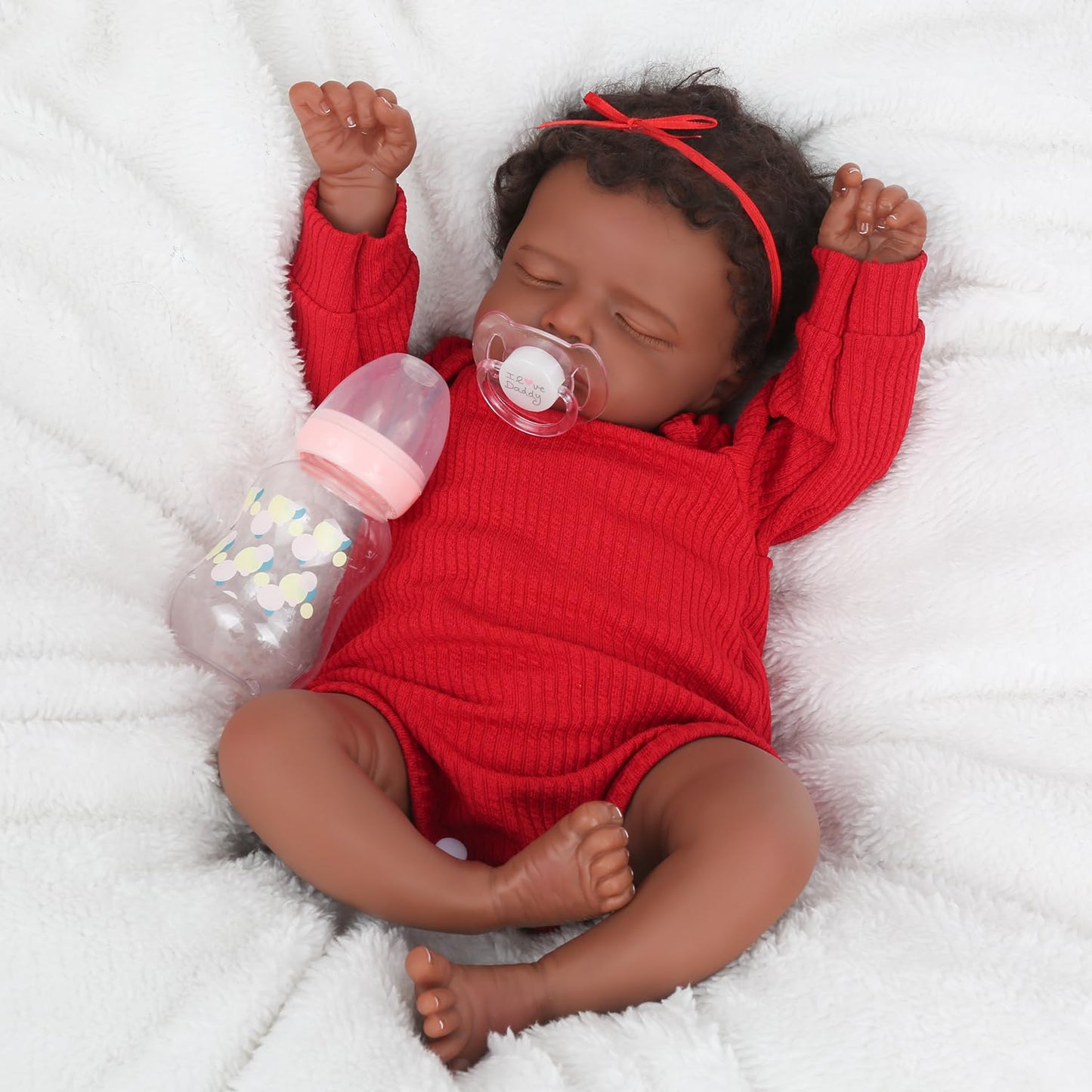 CHAREX Realistic 18-Inch Reborn Doll – African American Sleeping Newborn, Handcrafted & Safe for Kids 3+