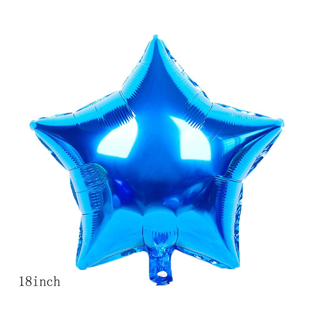 Chaungfu 11-Piece Blue 6th Birthday Balloon Set – Foil, Confetti, Stars & Latex for Kids Party