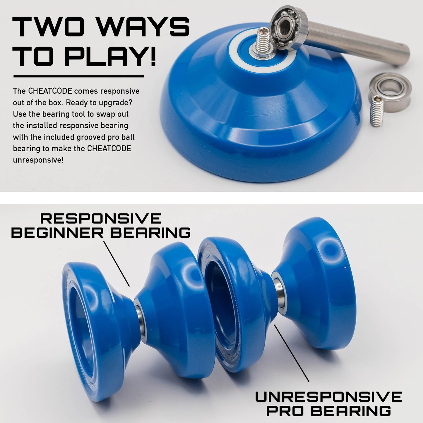 Cheatcode Yoyo by Brandon Vu — Master Fingerspins, Beginner to Pro, Bearing Kit Included