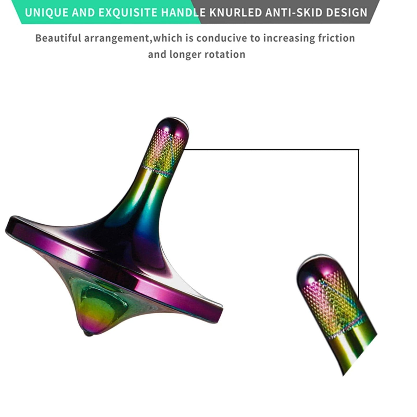 CHEETOP Stainless Steel Spinning Top – Iridescent Large 34mm Diameter | Long Spin Time & Premium EDC Desk Toy
