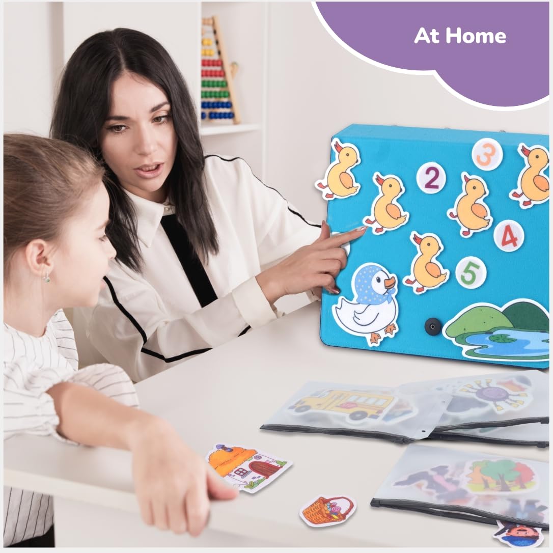 CHEFAN 16 Pack Felt Board Stories Set – Colorful Preschool Felt Pieces & Storage Binder