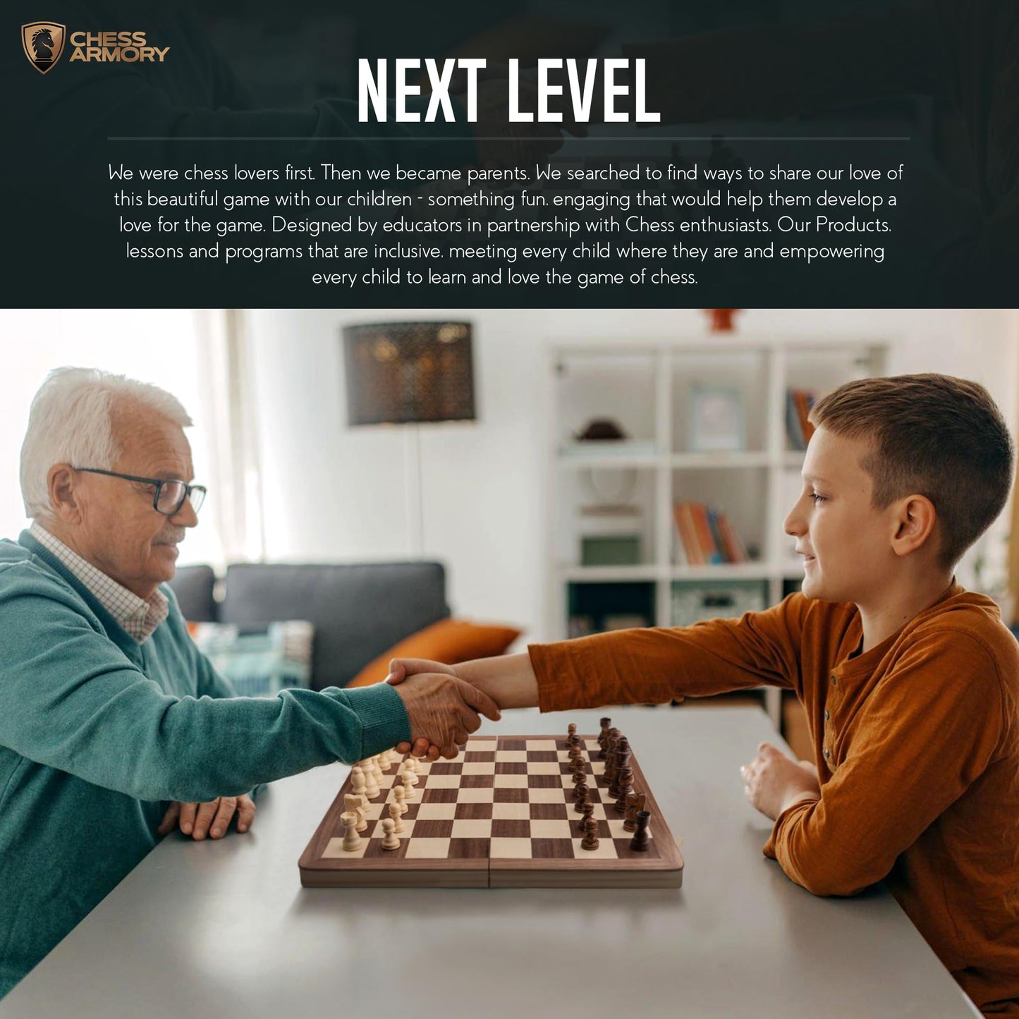 Chess Armory Wooden Chess Set 15 Inch – Handcrafted Walnut Board, Extra Queen Pieces, Travel-Ready Storage