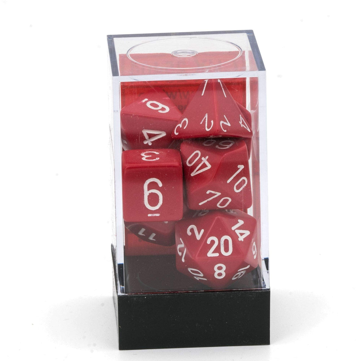 Chessex CHX25404 Dice - Opaque Red/White Set | Uniform Size & Readability