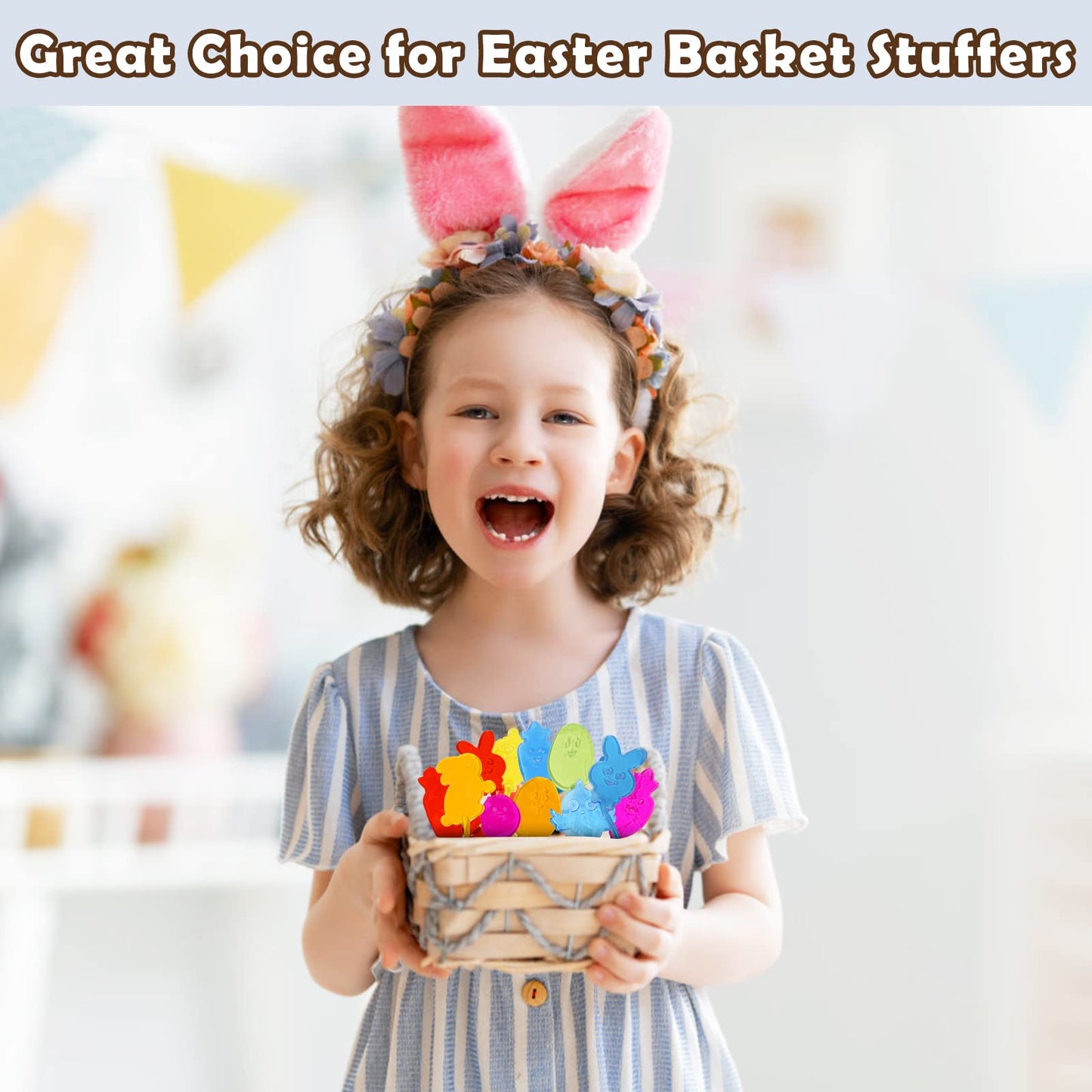 CHHOEAV 36 Pack Easter Sticky Hands - Bunny, Chick, Egg & Carrot Fidgets