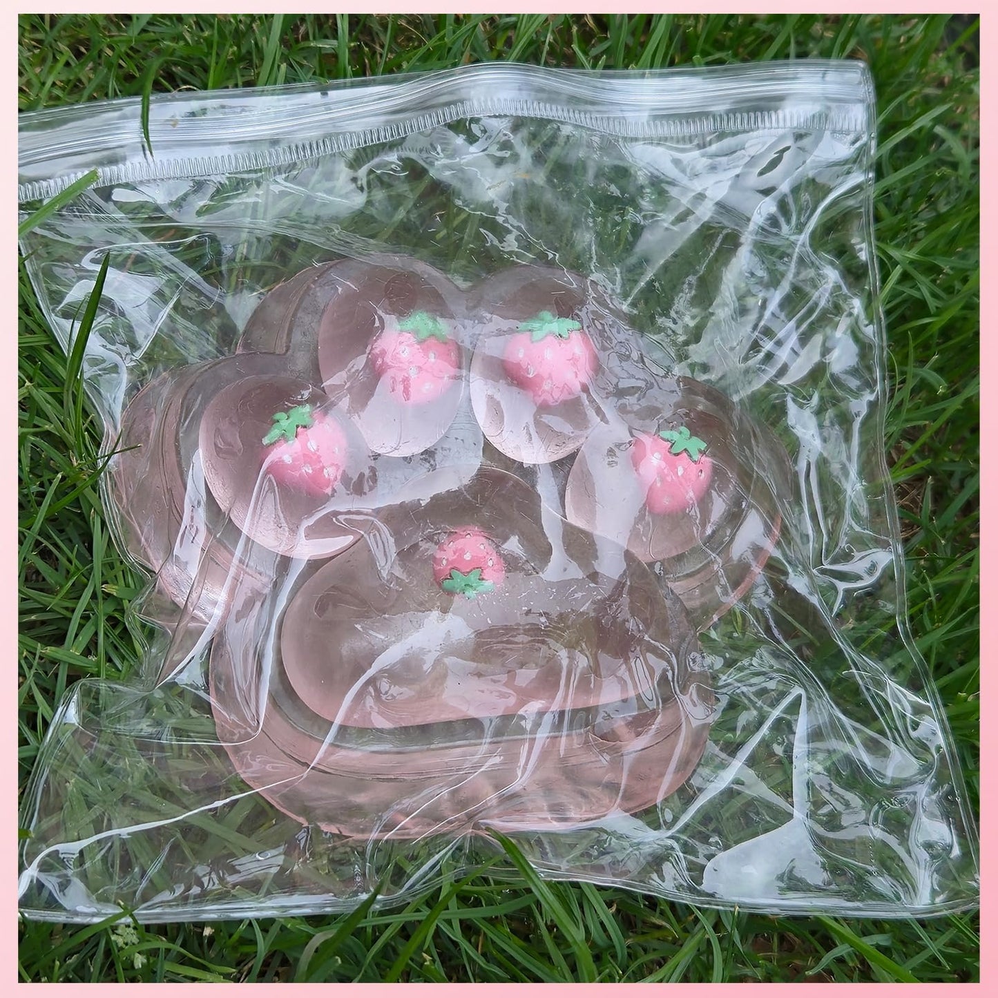 Chicooan 5-Inch Cat Paw Squishy – Strawberry Pink Stress Relief Fidget Toy