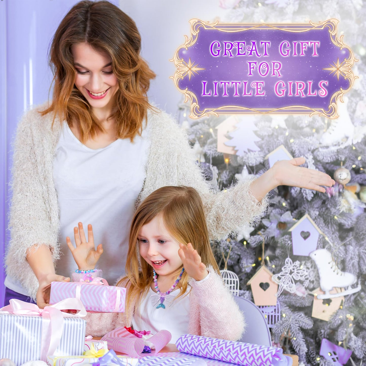 Chillife Mermaid Toys Jewelry Set for Girls | Necklace, Bracelet, Ring & Earrings
