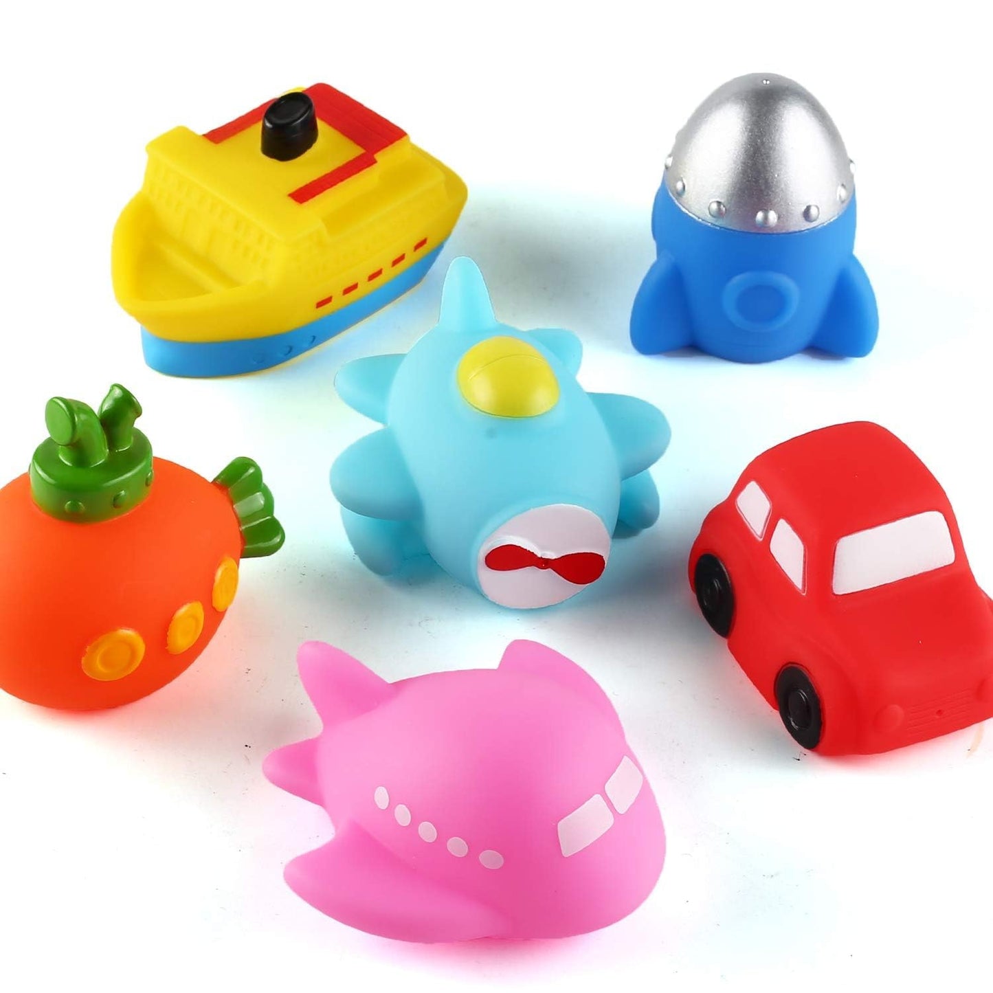 CHIMAGER 6-Pack No Hole Bath Toys – Light-Up Floating Toys for Baby & Kids