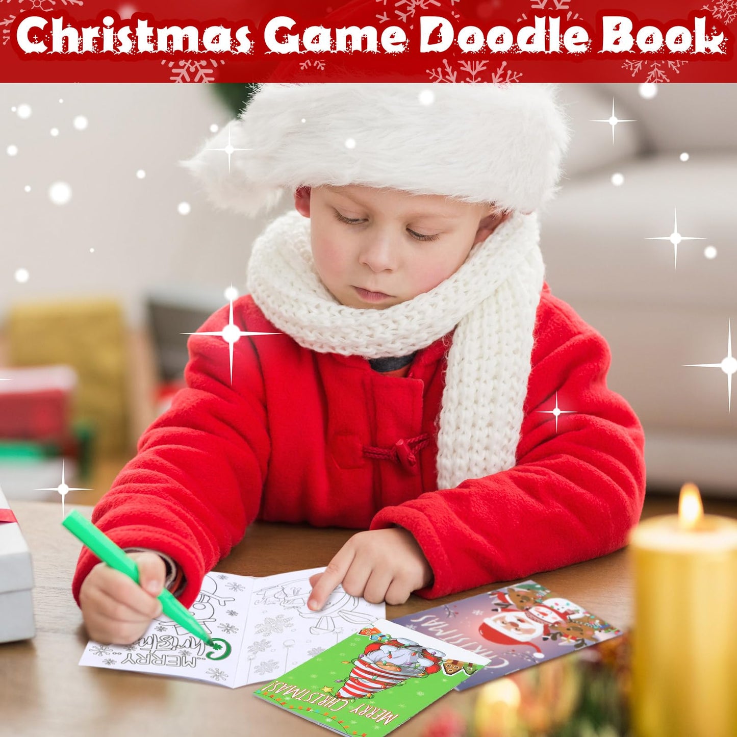 Cholemy 100-Pcs Christmas Coloring Books Bulk — Mini Holiday Coloring Books for Kids