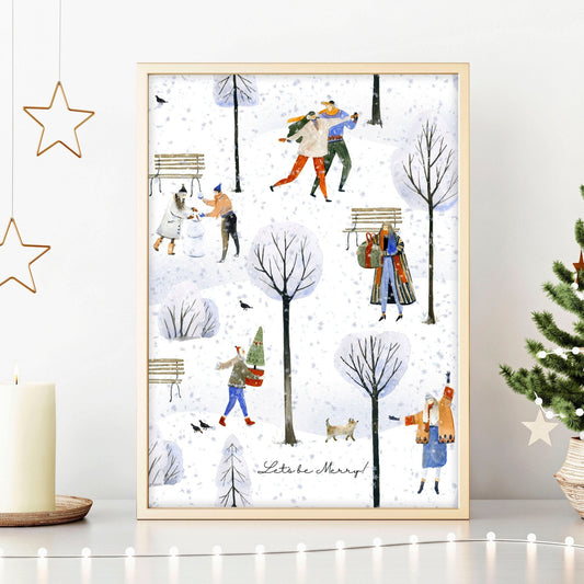 Christmas decorations wall art print