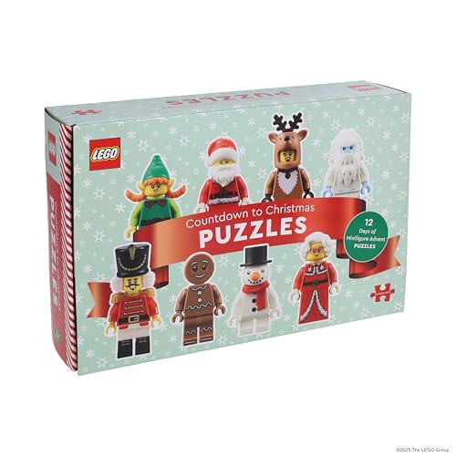 Chronicle Books Lego Countdown to Christmas Puzzles — 12 Days of Minifigure Advent Puzzles, 48-Piece Minis