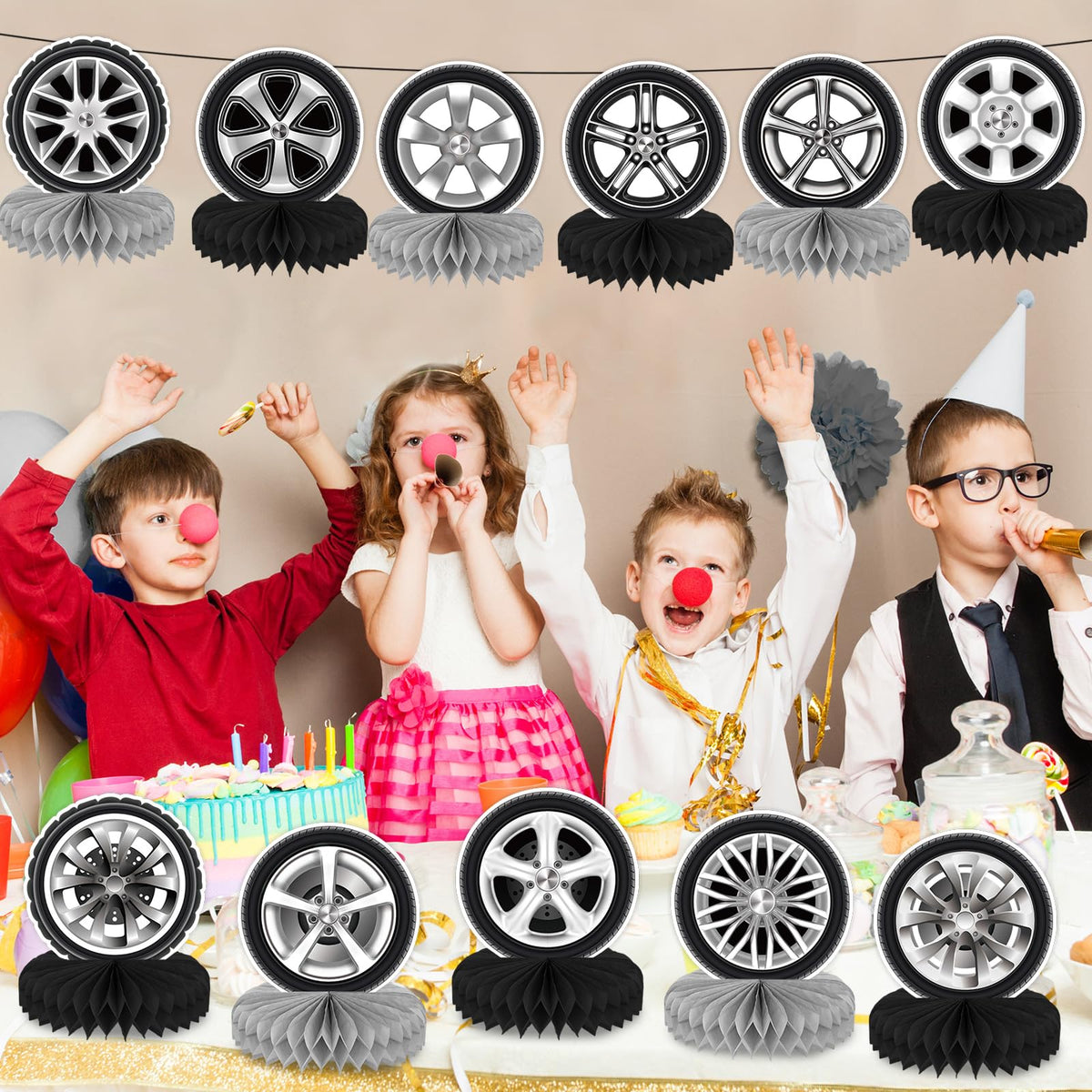 CHUNNIN 12Pcs Race Car Centerpieces – Car Themed Birthday Table Decor