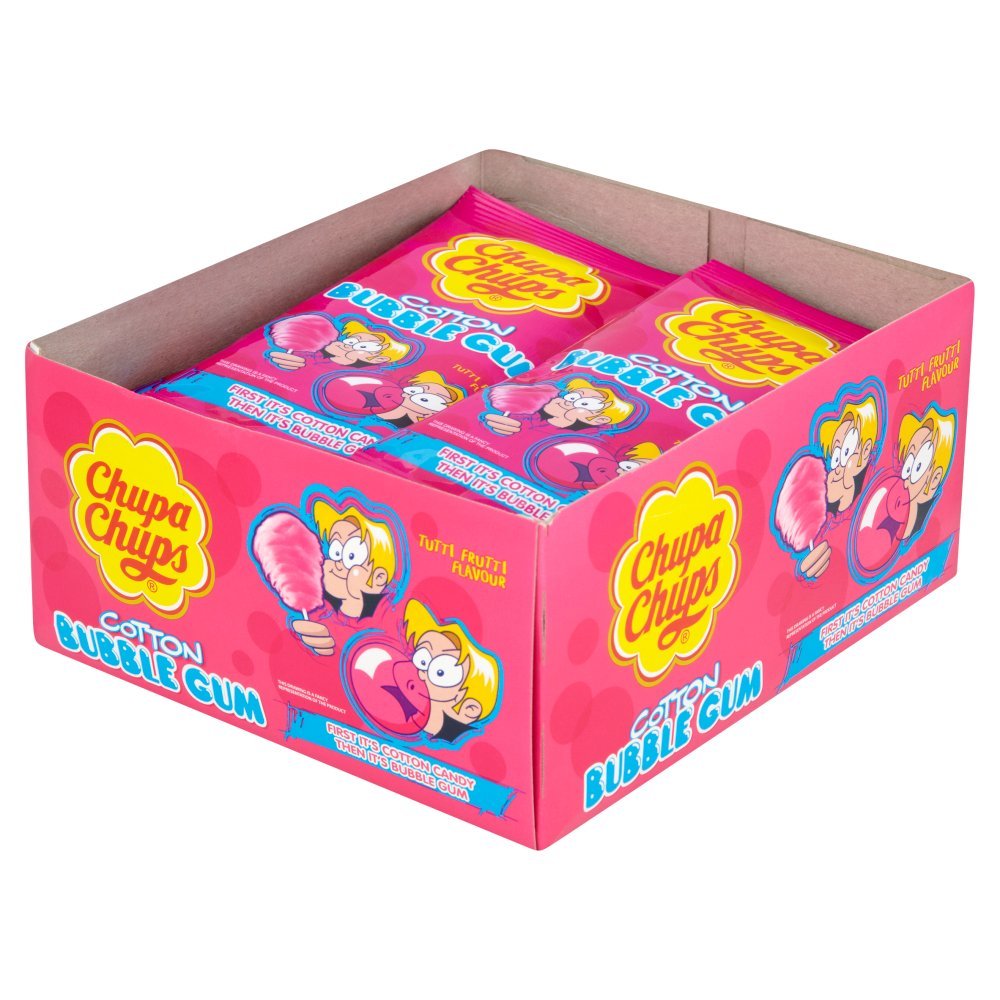 Chupa Chups Cotton Bubble Gum Tutti Frutti Flavour 11g (Case of 12)