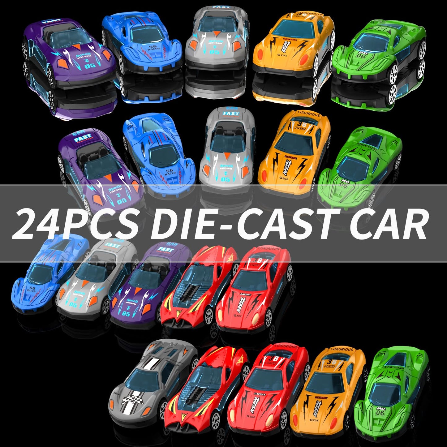 Ci Vetch 78-Inch Transport Truck + 24 Die-Cast Cars – Race Track Playset