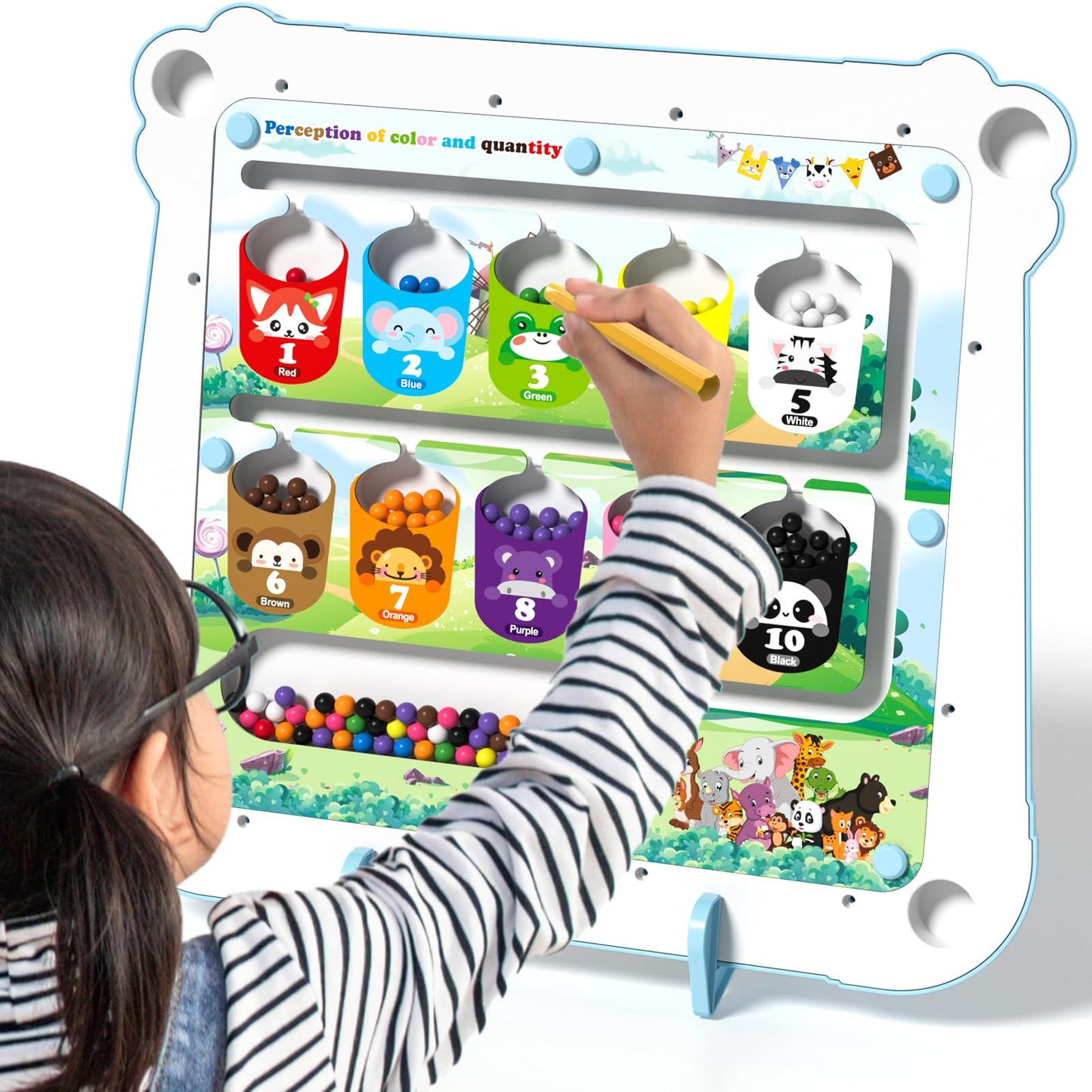 Ci Vetch 2-in-1 Large Magnetic Drawing Board for Toddlers & Kids | Color & Number Maze
