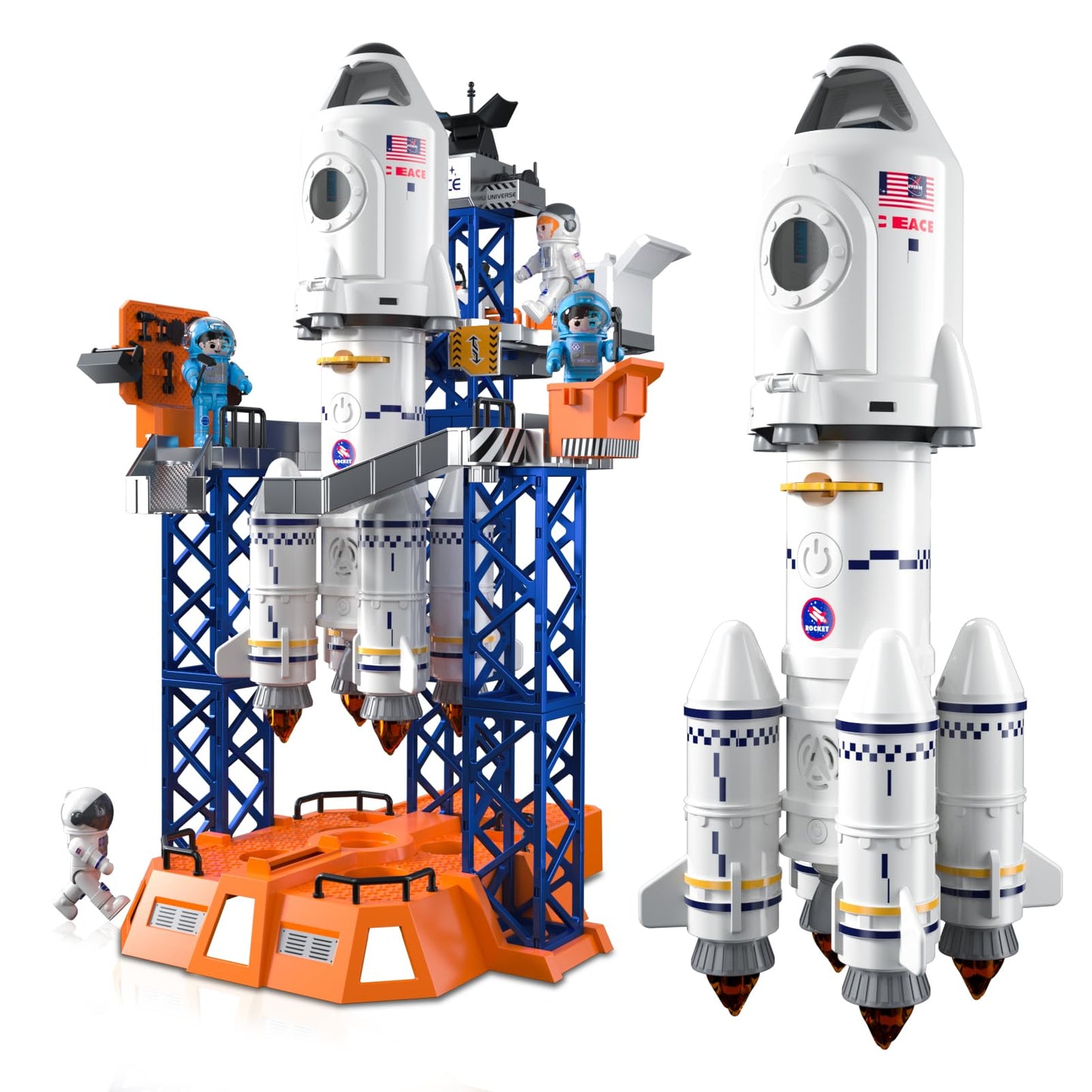 Ci Vetch Rocket Launcher Space Shuttle Toy – 2-in-1 STEM Building Set for Kids (Ages 3–9)