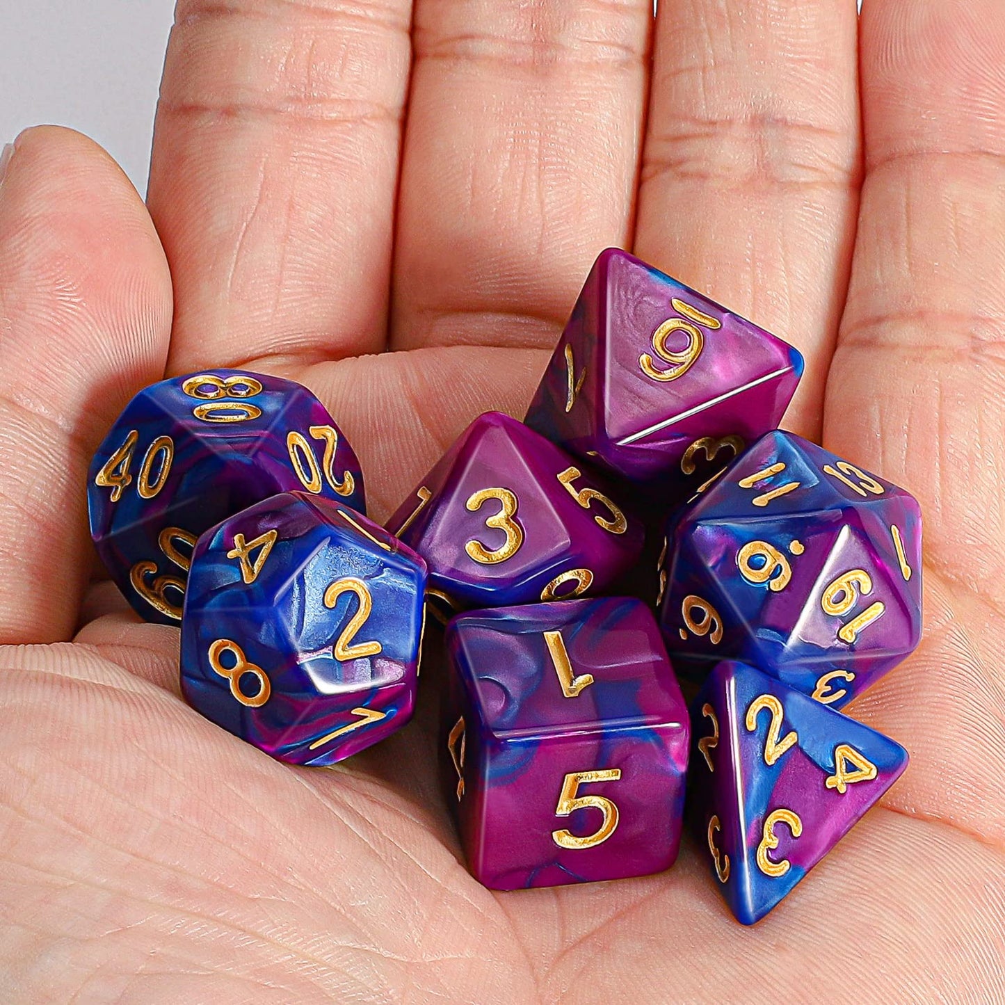 CiaraQ DND Polyhedral Dice Set with Black Dice Bag – D&D RPG Tabletop Dice