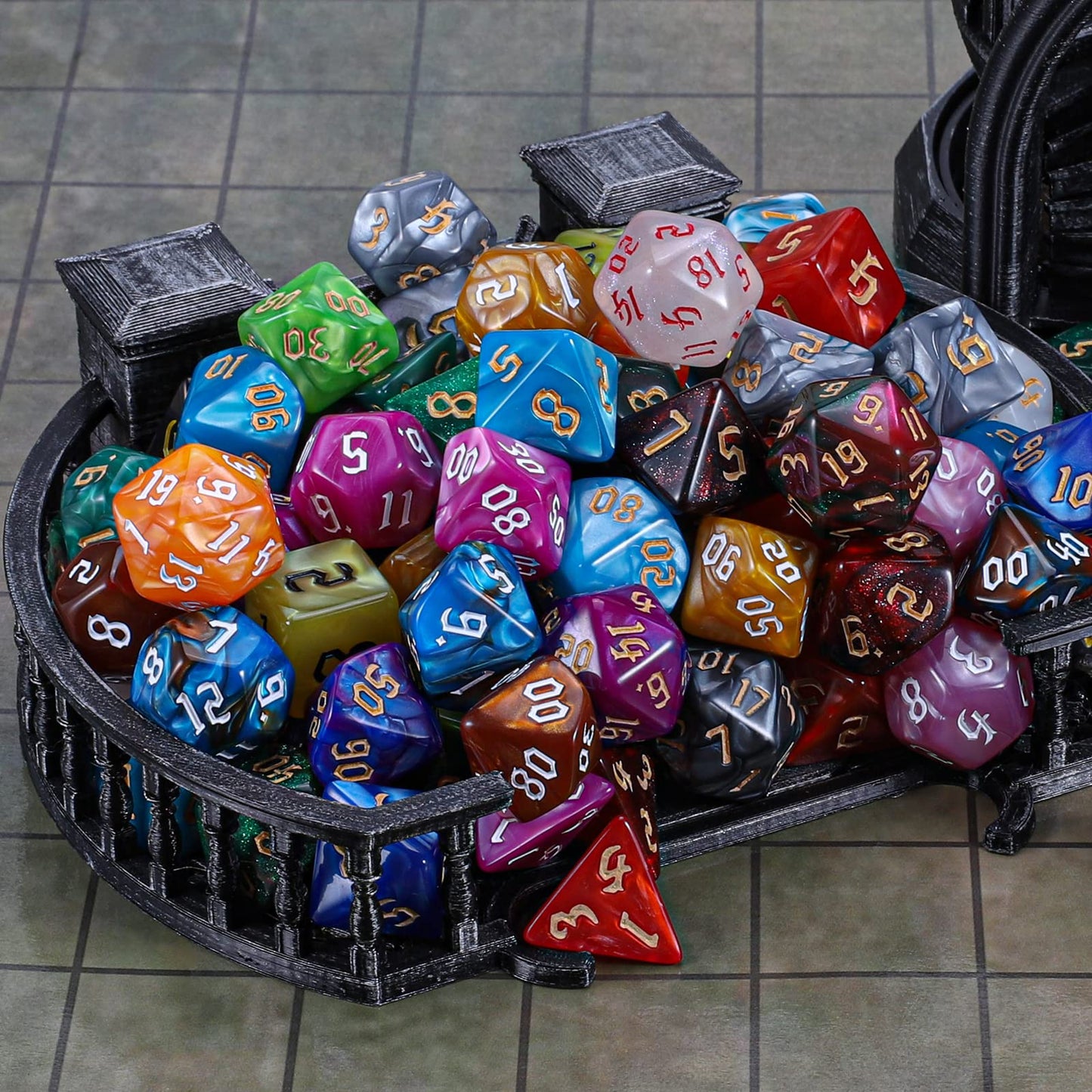 CiaraQ DND Dice Set – 182pcs Polyhedral Dice (26 x 7) with Drawstring Bag