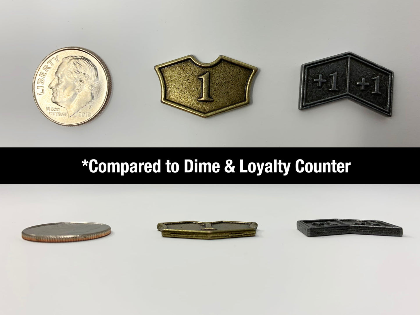 Citadel Black MTG Buff Counters: 20 Metal Tokens with Velvet Pouch – Antique Silver Finish