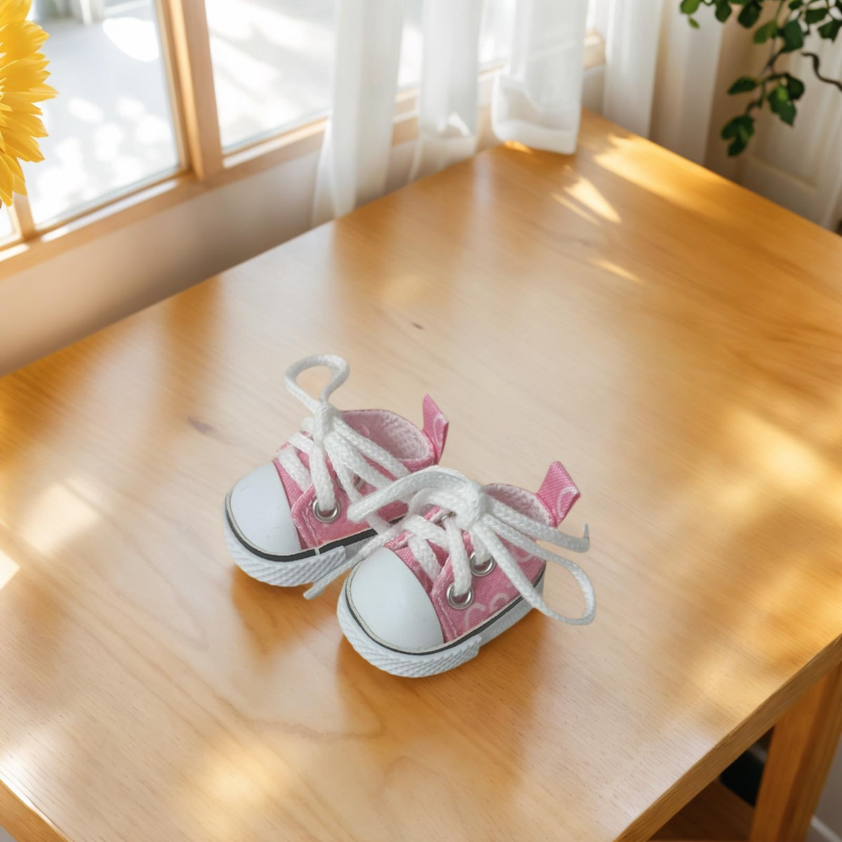 Ciunura Premium Doll Shoes for Lububu – Pink Canvas for 4–7in Dolls