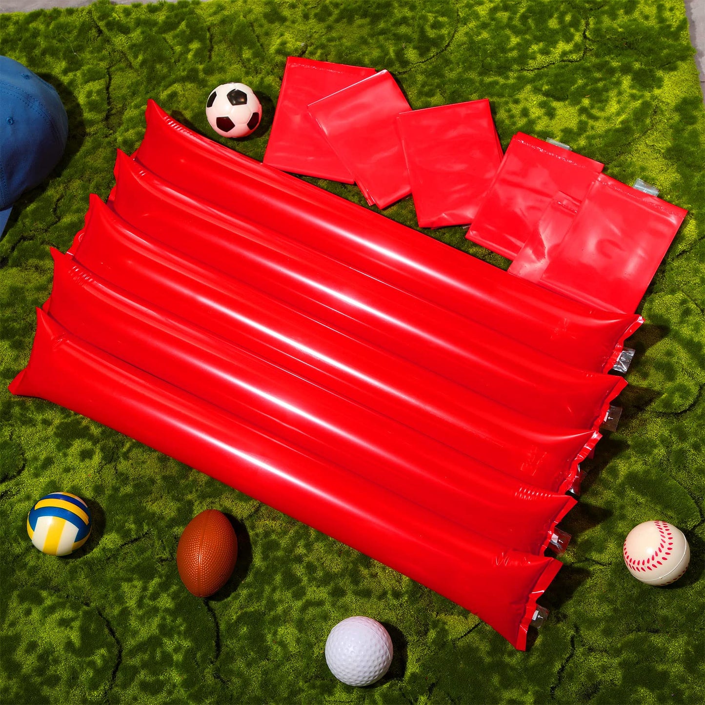Civaner 48 Pcs Thunder Stick Team Spirit – Red Cheering Accessories