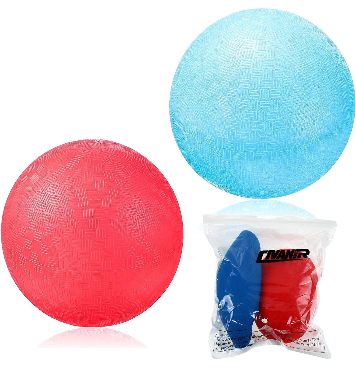 Civaner 2 Pack 5-Inch PVC Dodgeball Balls | Red & Blue for Kids Outdoor Play